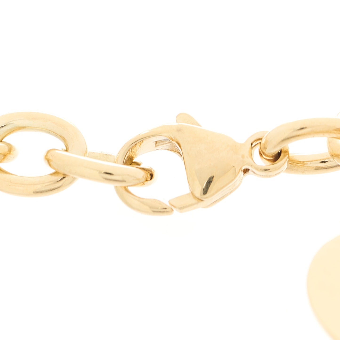 18K Yellow Gold Heart Tag Charm Bracelet