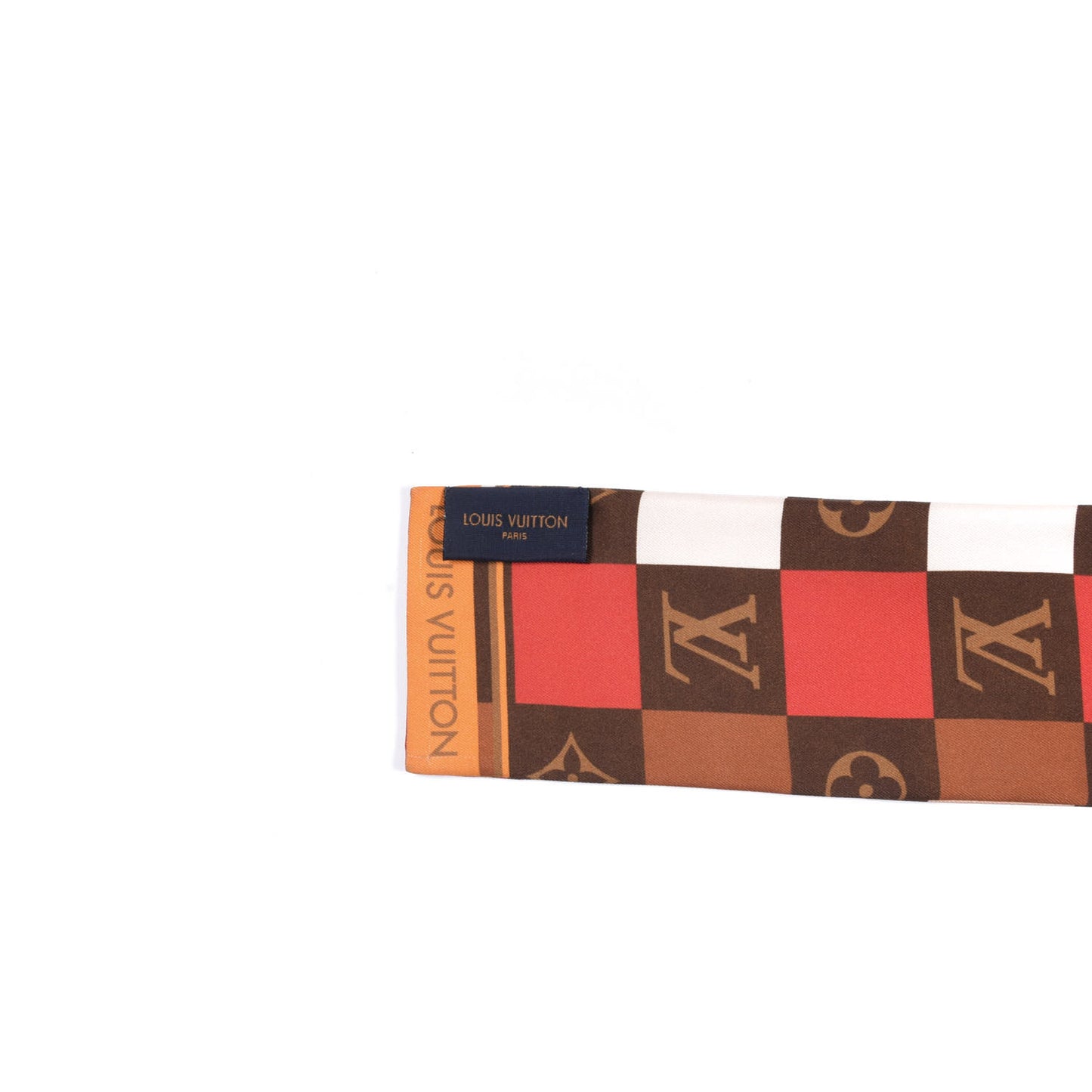 Silk Monogram Check Bandeau Beige
