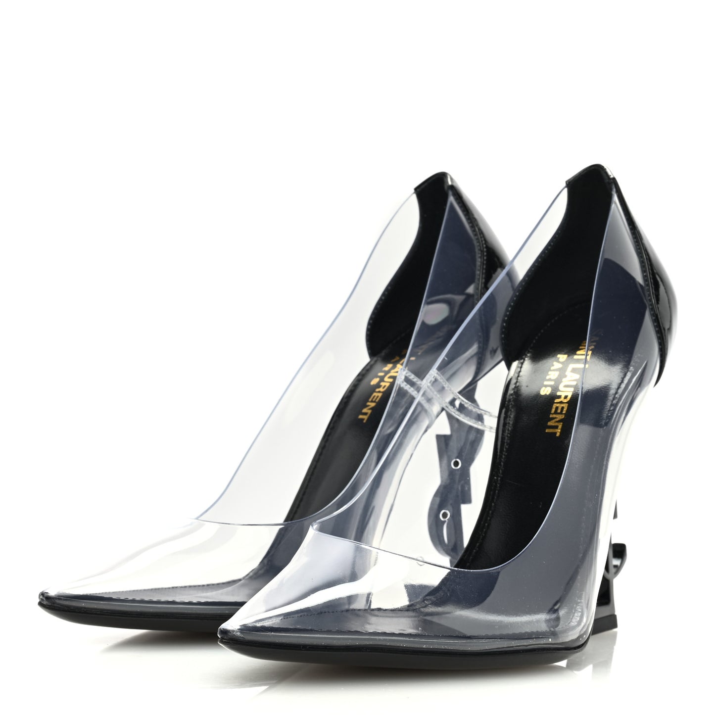 Patent Calfskin PVC Opyum 110 Pump 37 Black Transparent