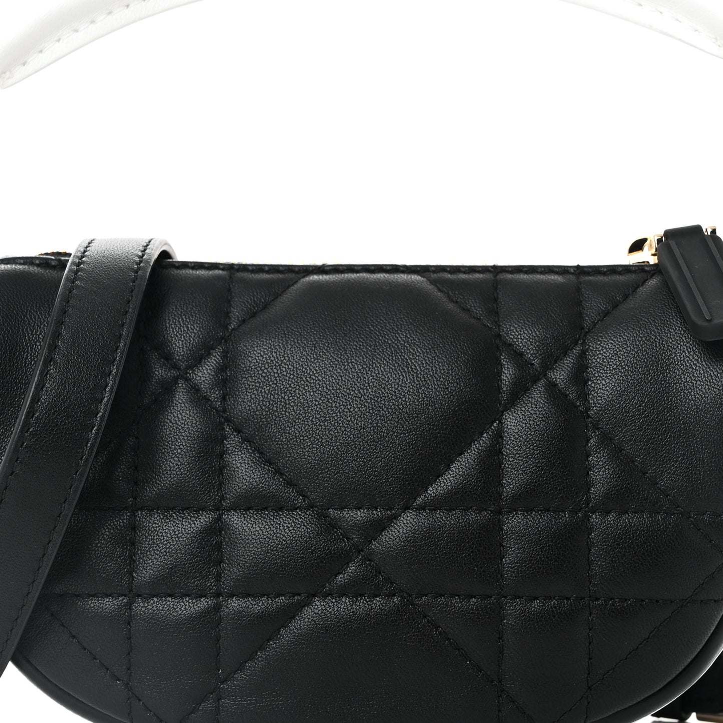 Lambskin Cannage Micro Dior Vibe Hobo Bag Black