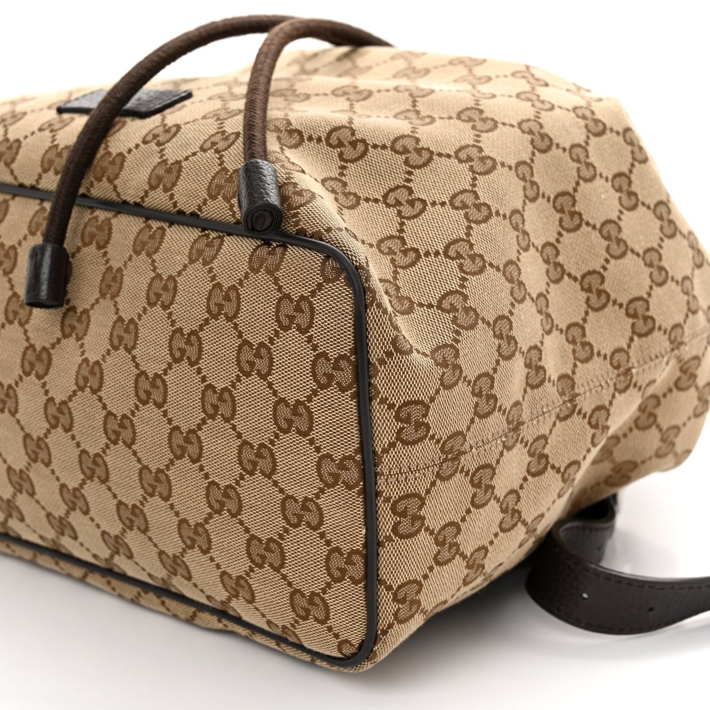 Monogram Dollar Calfskin O Drawstring Backpack Beige Ebony Testa di Moro Dark Chocolate