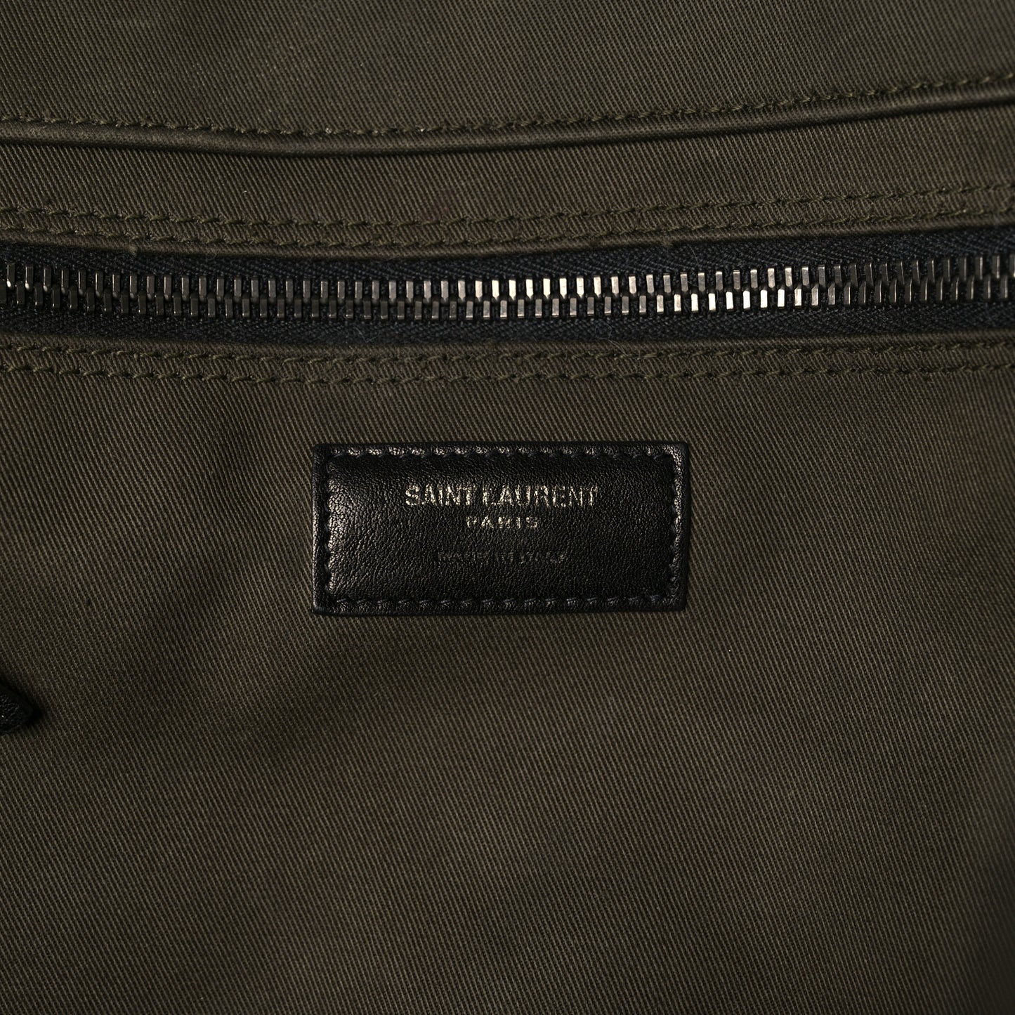Linen Calfskin Rive Gauche Tote Khaki