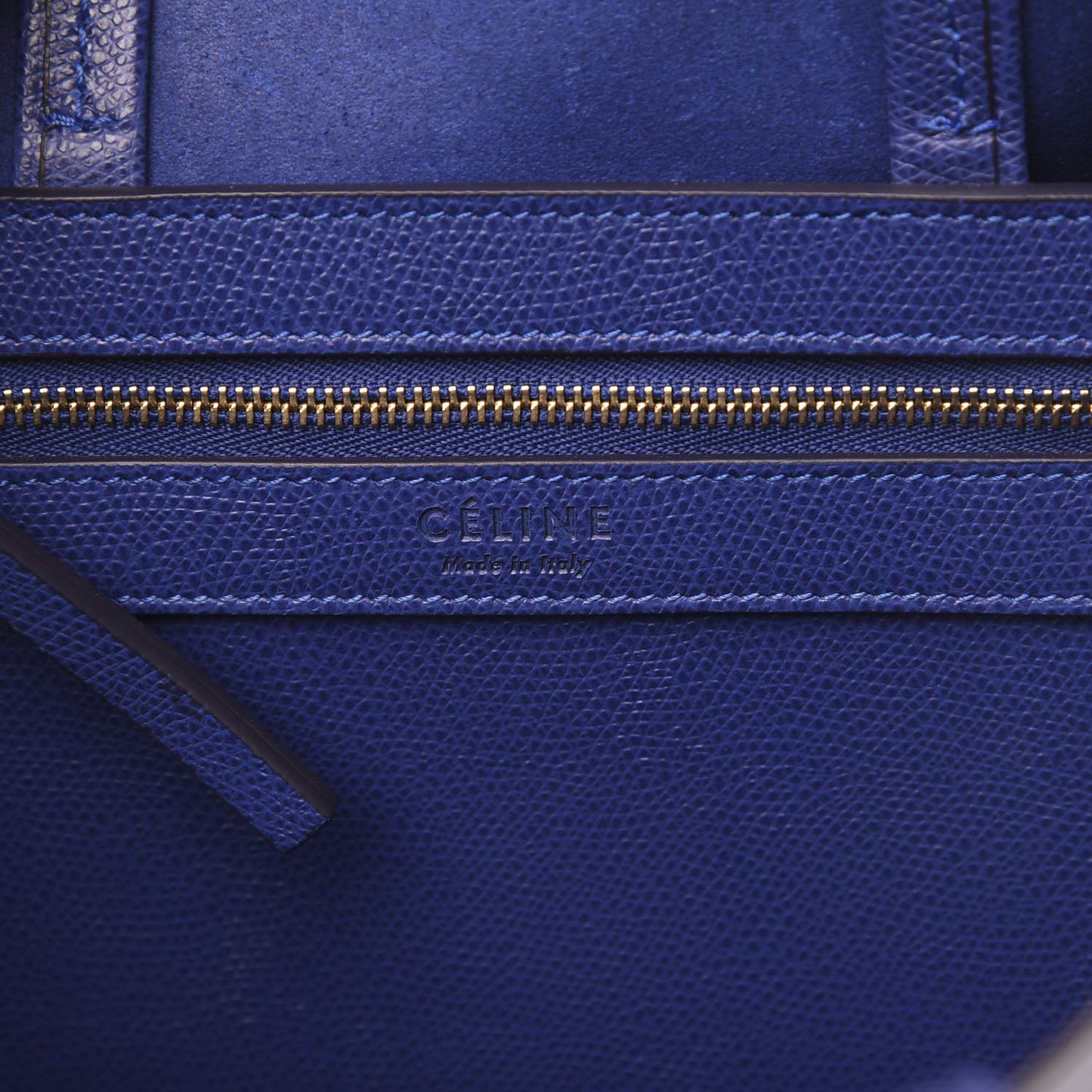 Grained Calfskin Small Vertical Cabas Indigo