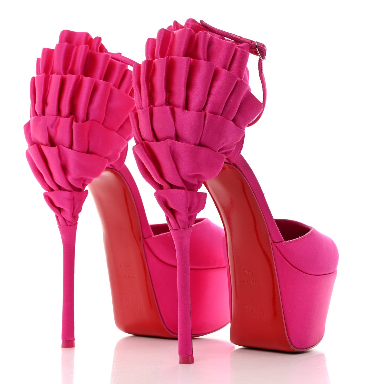 Christian Louboutin Satin Maria Frou Alta 160 Platform Pumps 38.5 Pink 4 of 8