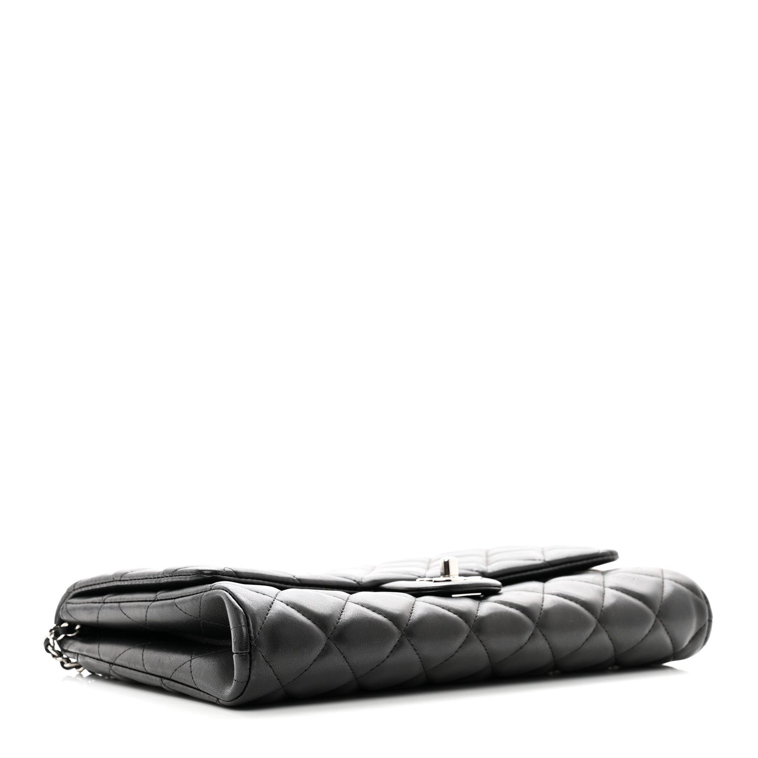 Chanel Lambskin Quilted Clutch With Chain Flap Black 4 of 10