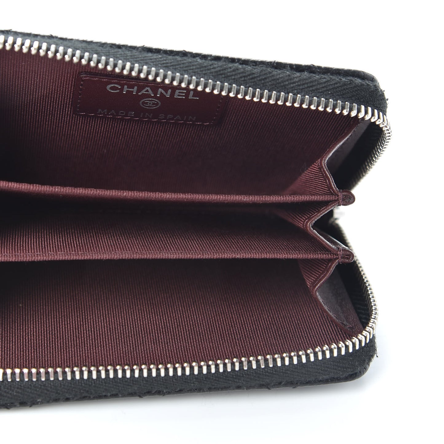 Caviar Quilted Zip Coin Purse Black