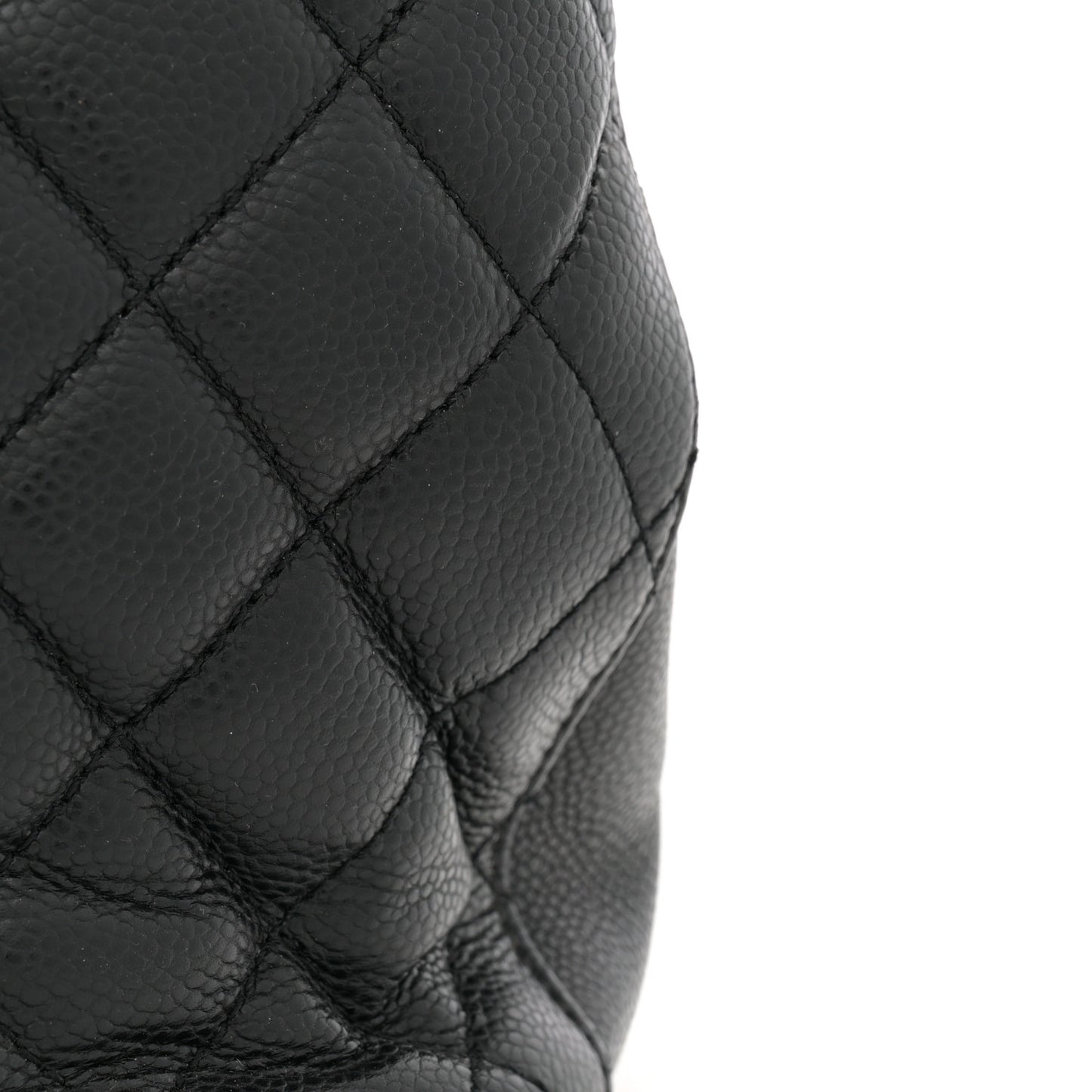 Caviar Quilted City Shopping Tote Black