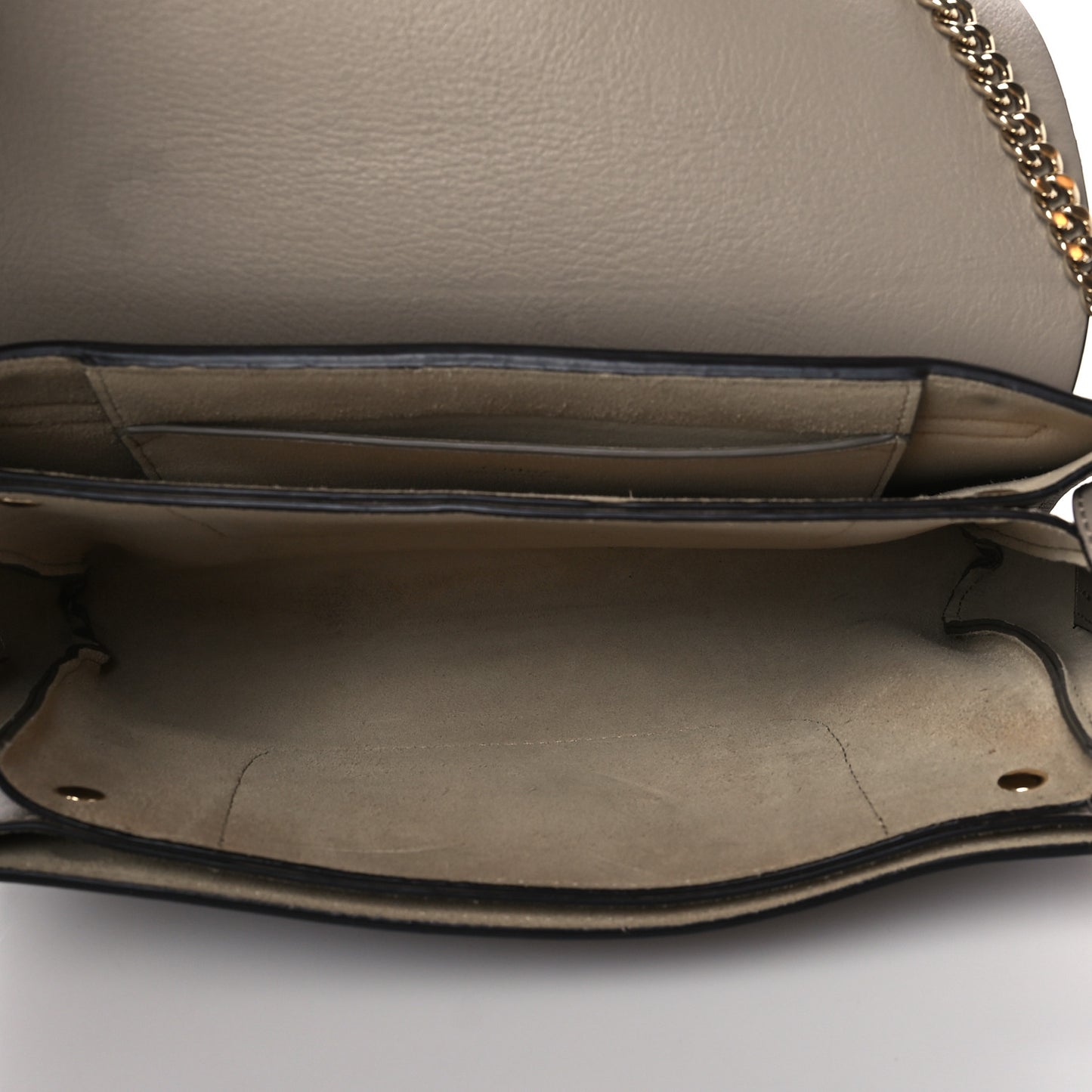 Suede Calfskin Small Faye Shoulder Bag Motty Grey