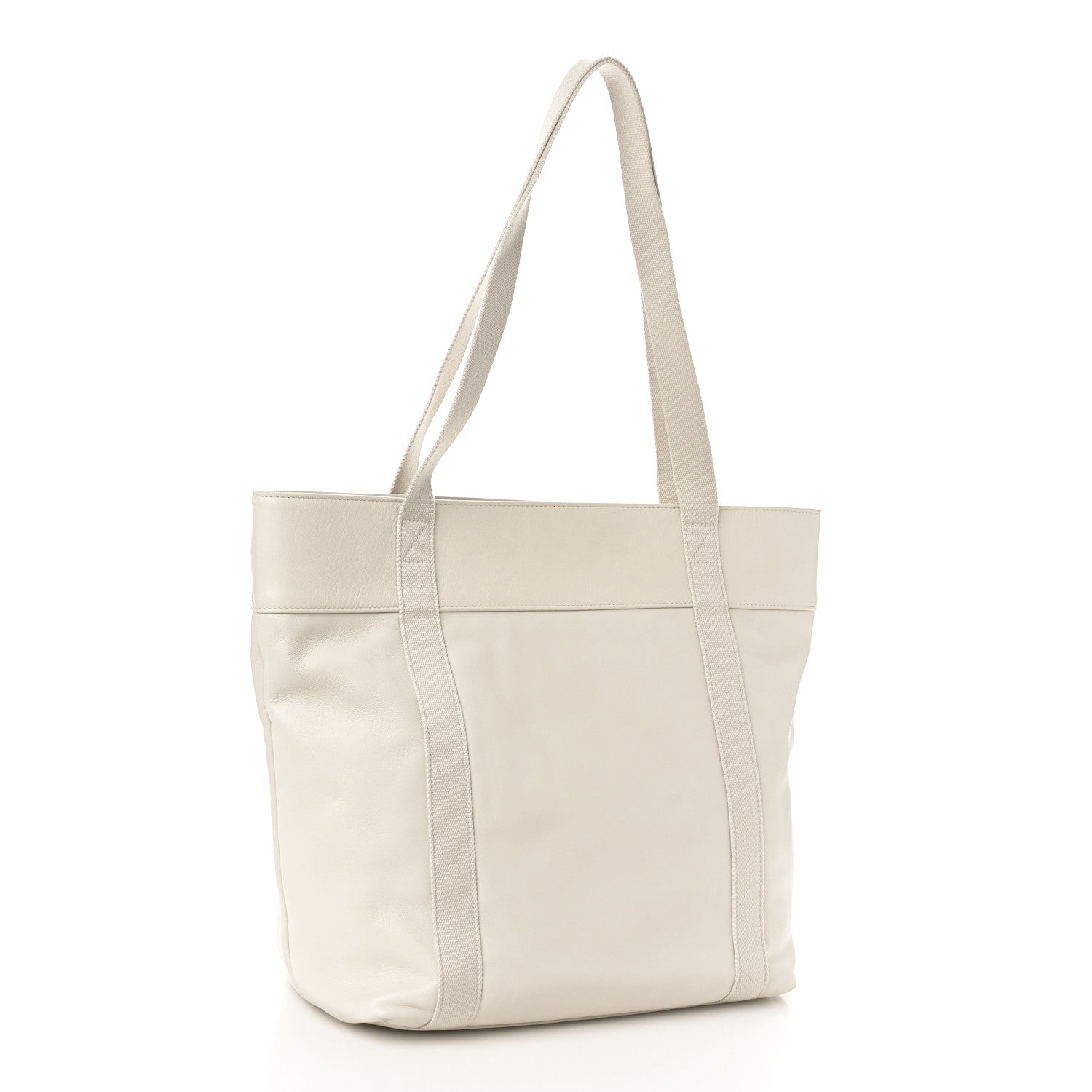 Saint Laurent Calfskin Small Daily Cabas Shopping Tote White 3 of 8