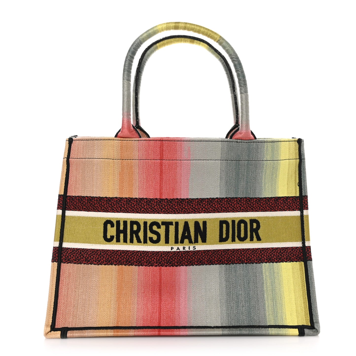 Canvas Embroidered Medium Dioraura Book Tote Multicolor