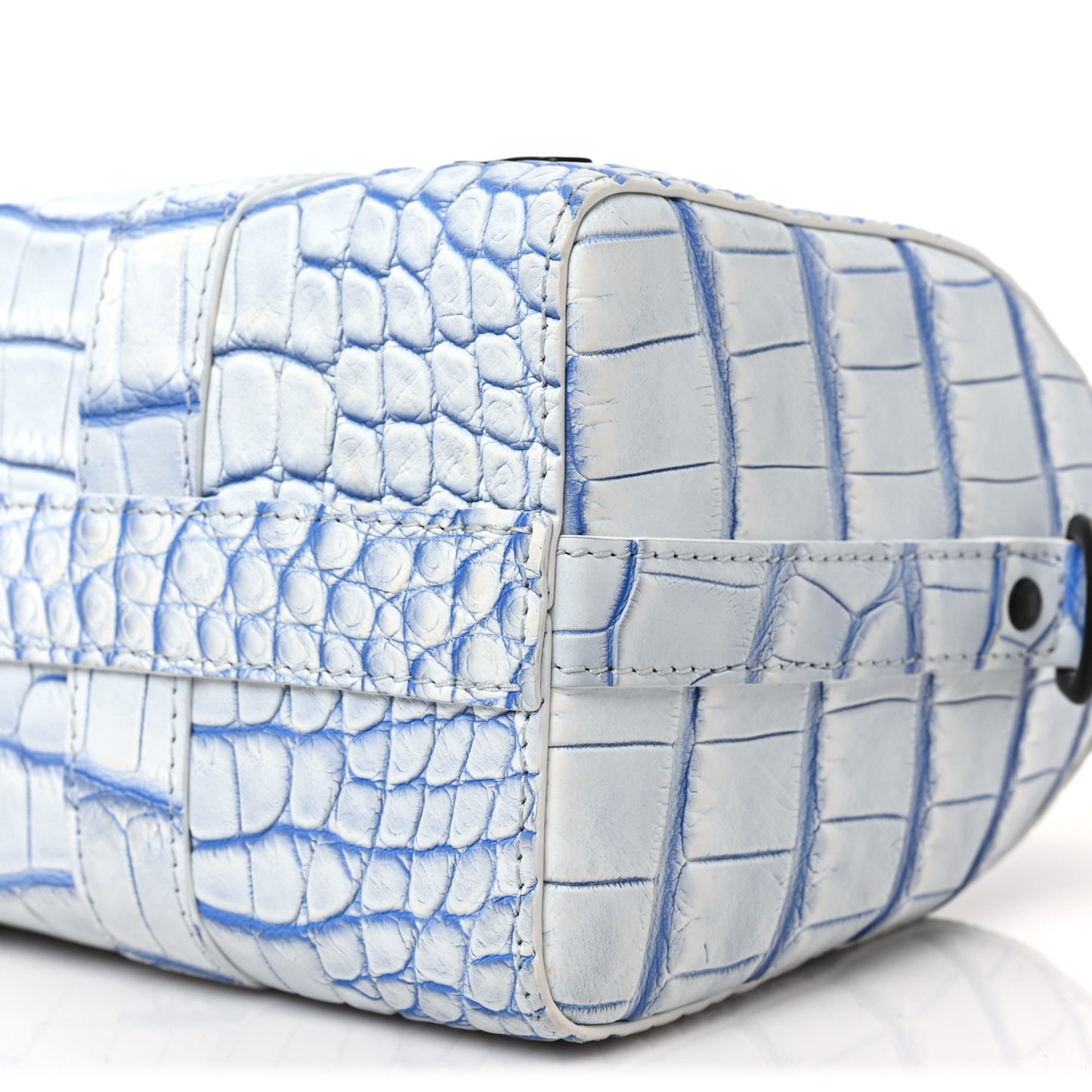 Crocodile Niloticus City Keepall Mat Meringue White Blue