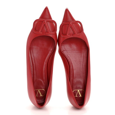Nappa Vlogo Flats 38.5 Rouge Pur