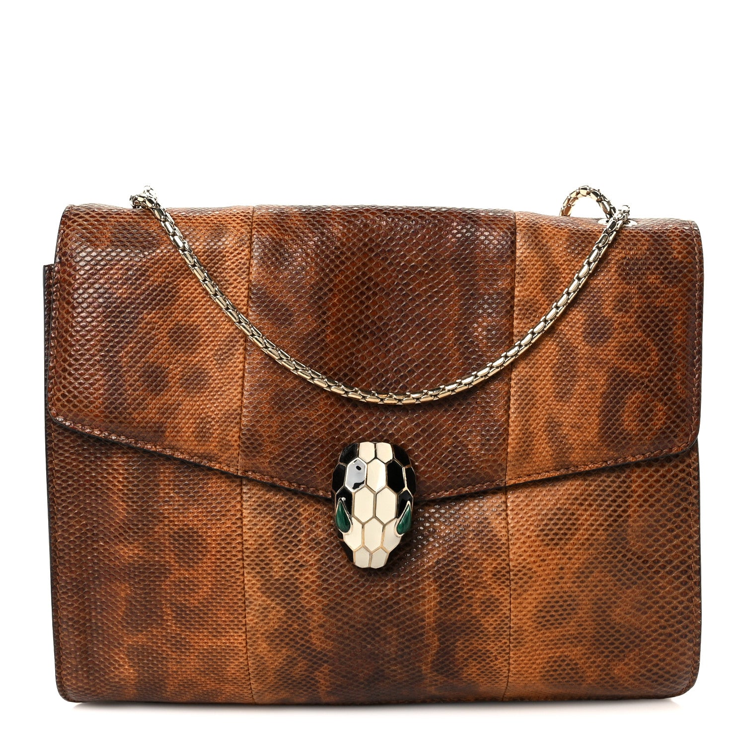 Bulgari Karung Serpenti Forever Medium Shoulder Bag Brown 1806894