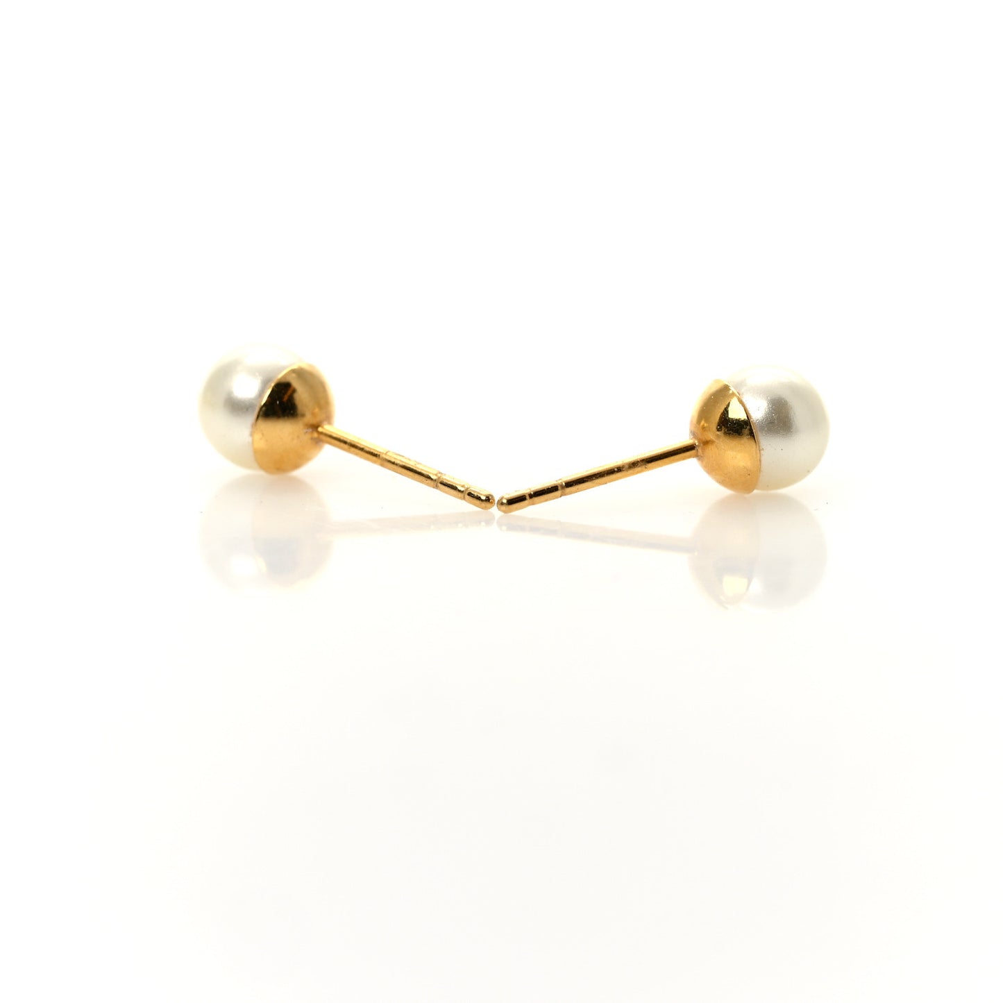 Metal Pearl Tribal Drop Earrings Gold