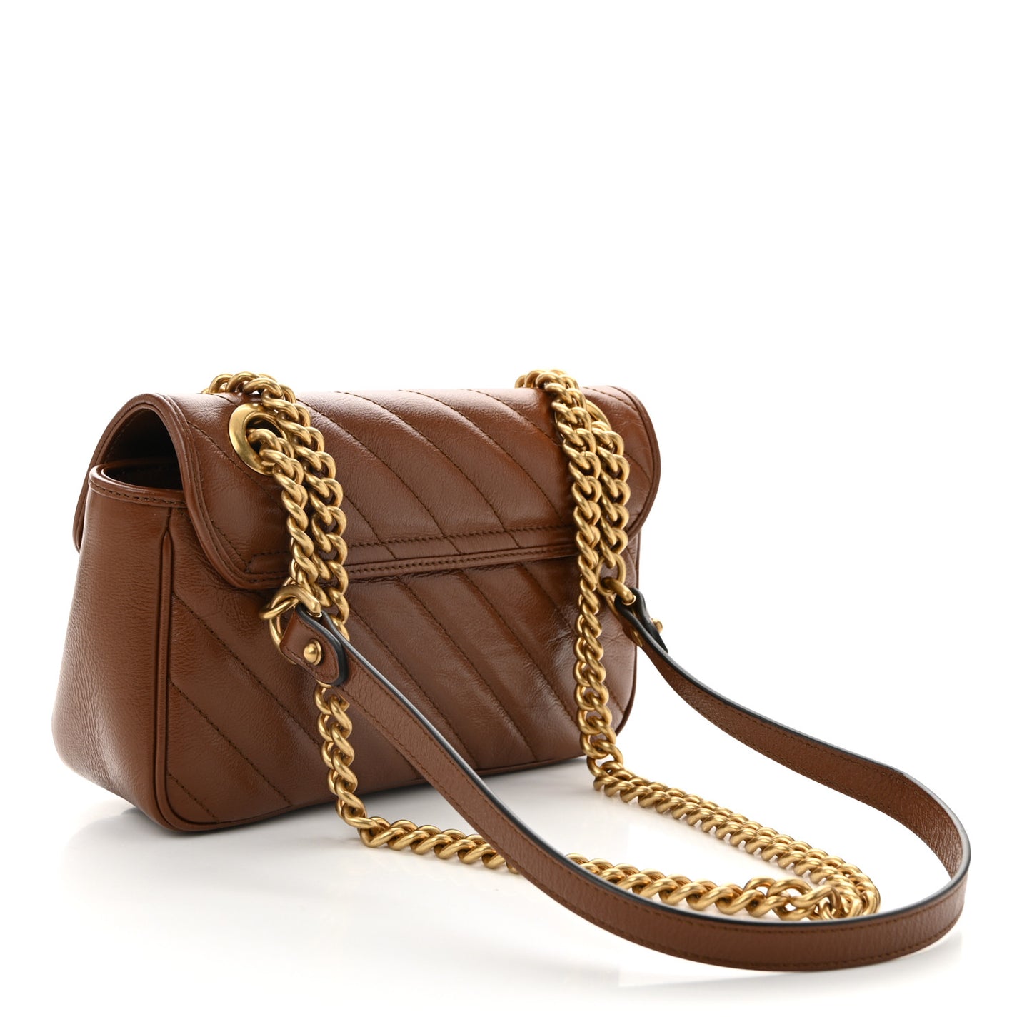 Azalea Calfskin Matelasse Diagonal Mini GG Marmont Shoulder Bag Cuir
