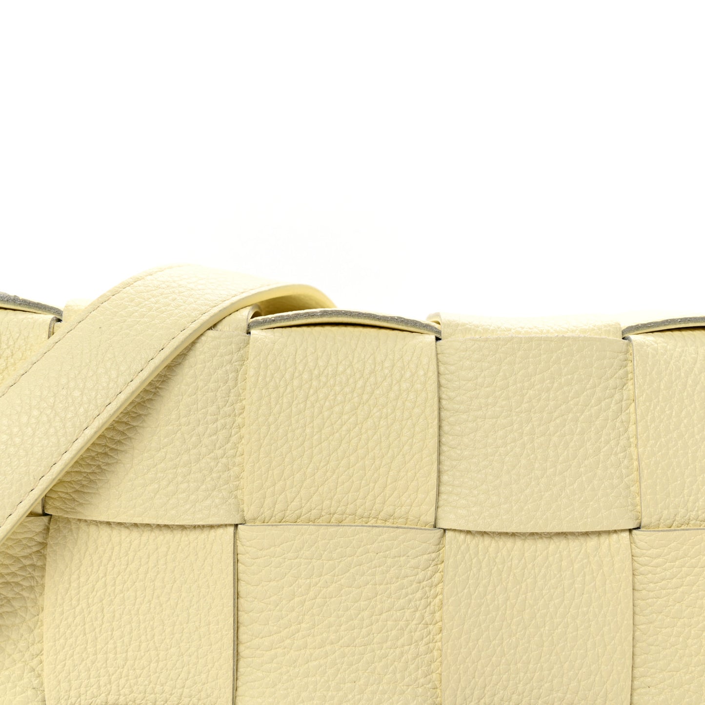 Grained Calfskin Maxi Intrecciato Cassette Crossbody Bag Ice Cream