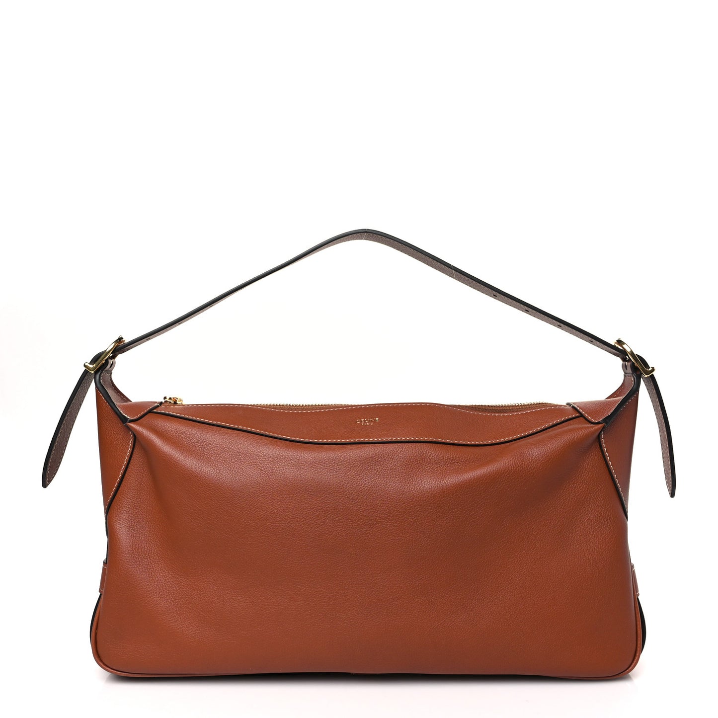 Supple Calfskin Medium Romy Shoulder Bag Tan