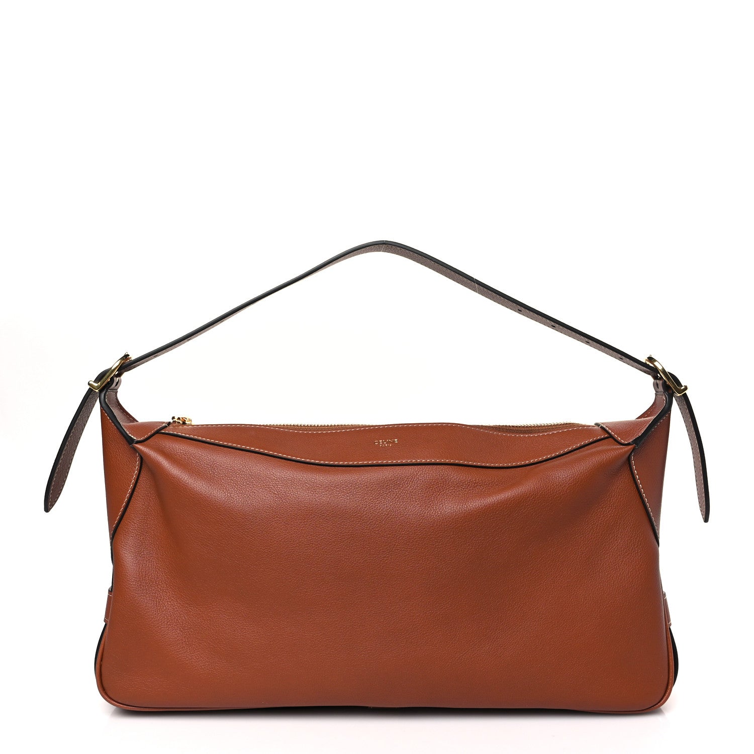 Celine Supple Calfskin Medium Romy Shoulder Bag Tan 1 of 9