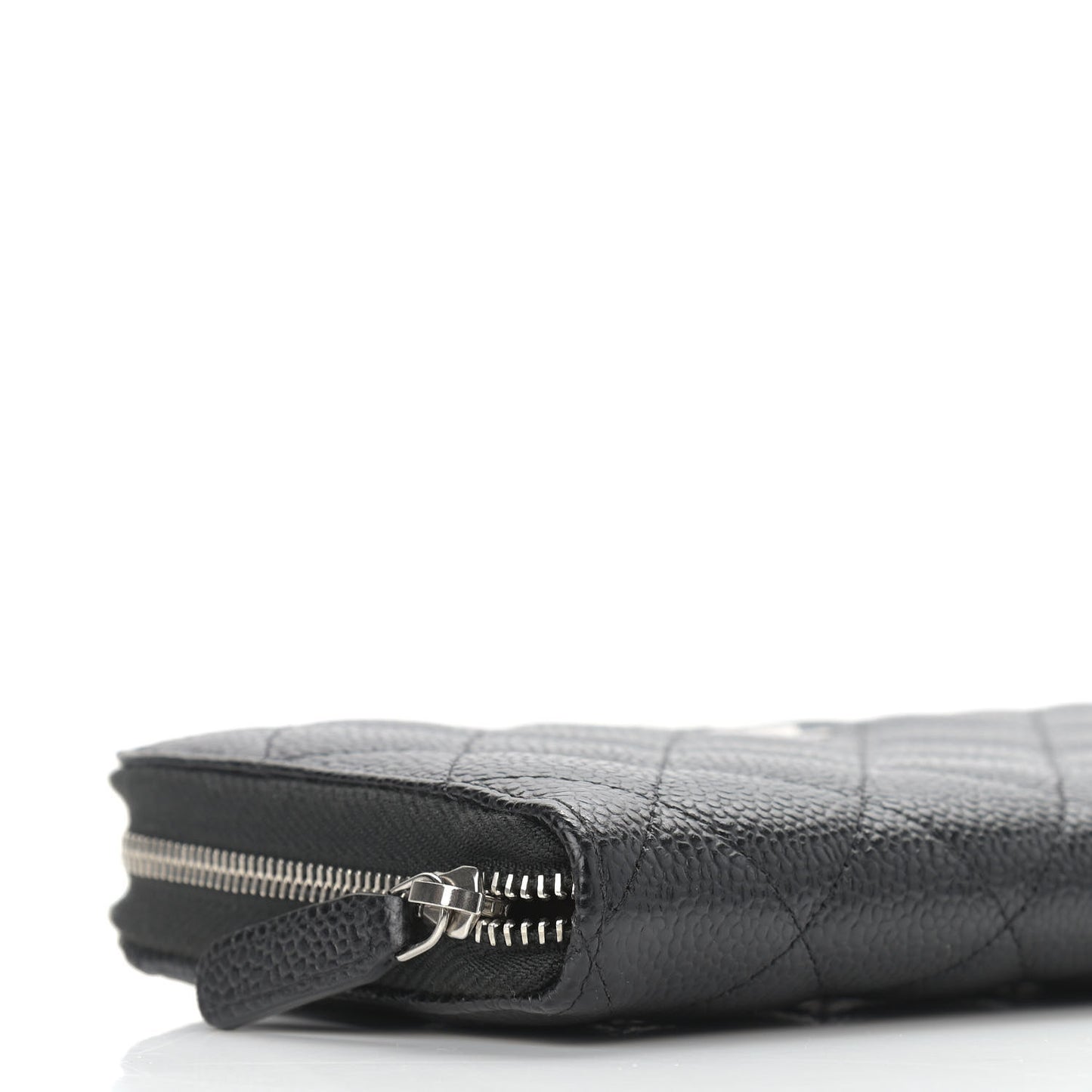 Caviar Quilted Large Gusset Zip Around Wallet Black