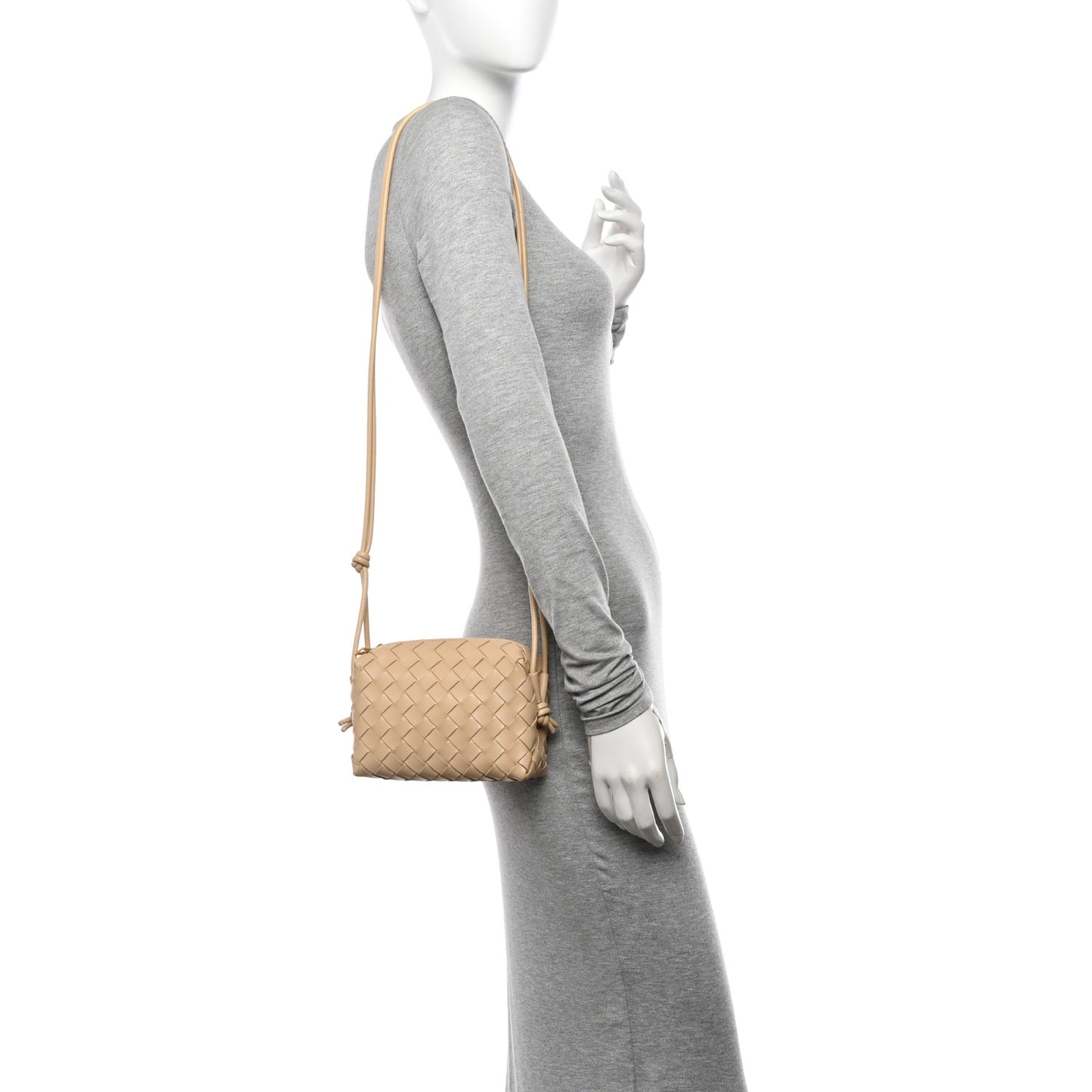Nappa Intrecciato Mini Loop Camera Bag Porridge