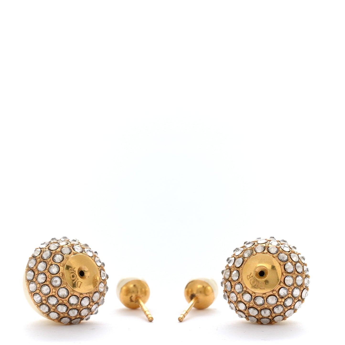 Crystal Pearl Dior Tribales Earrings Gold