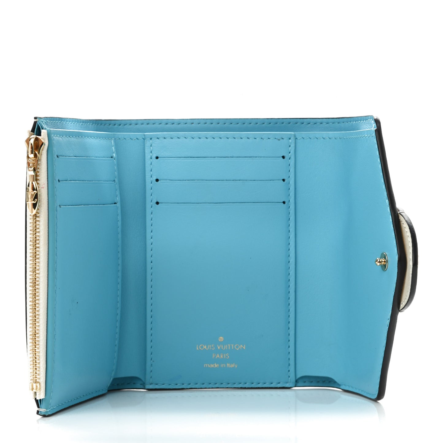 Smooth Calfskin LV Pont 9 Compact Wallet Creme