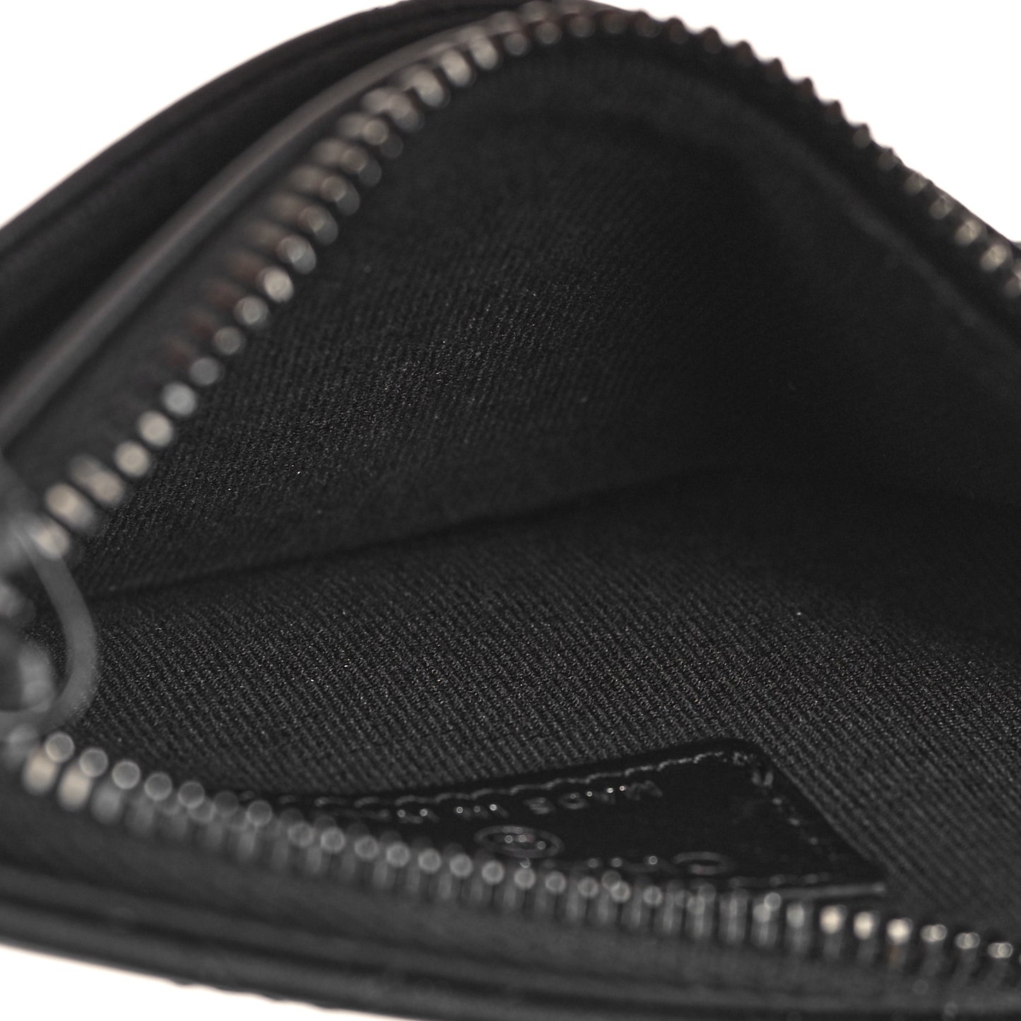 Calfskin Quilted Zip Card Holder So Black