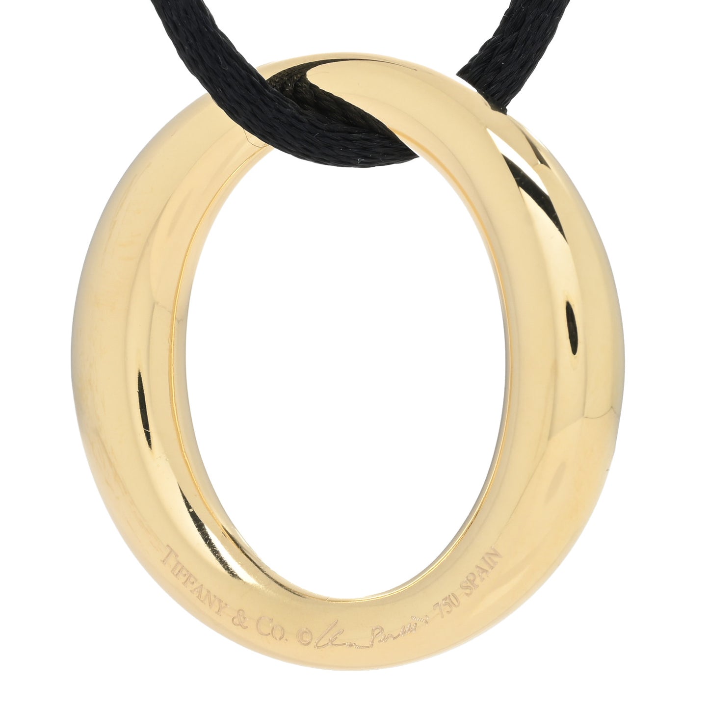18K Yellow Gold Silk Elsa Peretti Sevillana Pendant Necklace