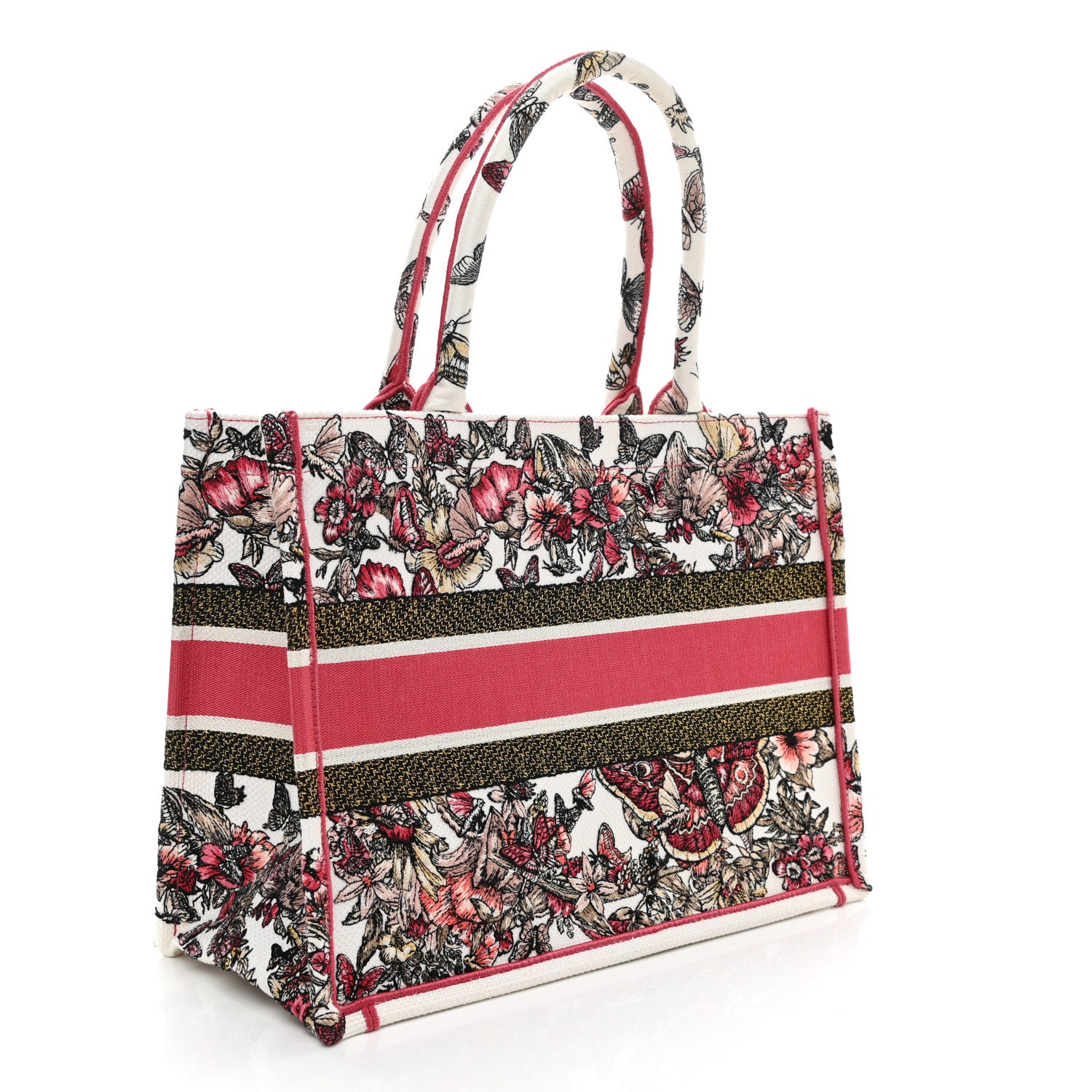 Christian Dior Canvas Embroidered Medium Butterfly Print Book Tote Multicolor 3 of 9