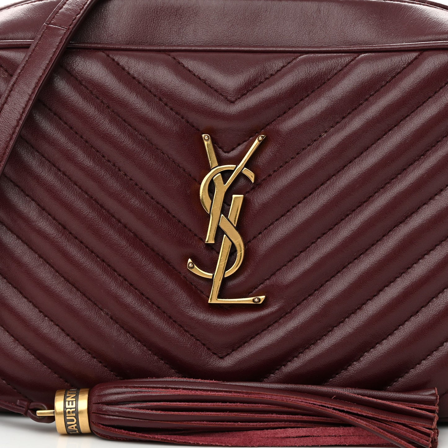 Calfskin Matelasse Monogram Lou Camera Bag Dark Legion Red