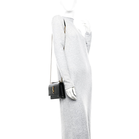 Calfskin Monogram Sunset Chain Wallet Black