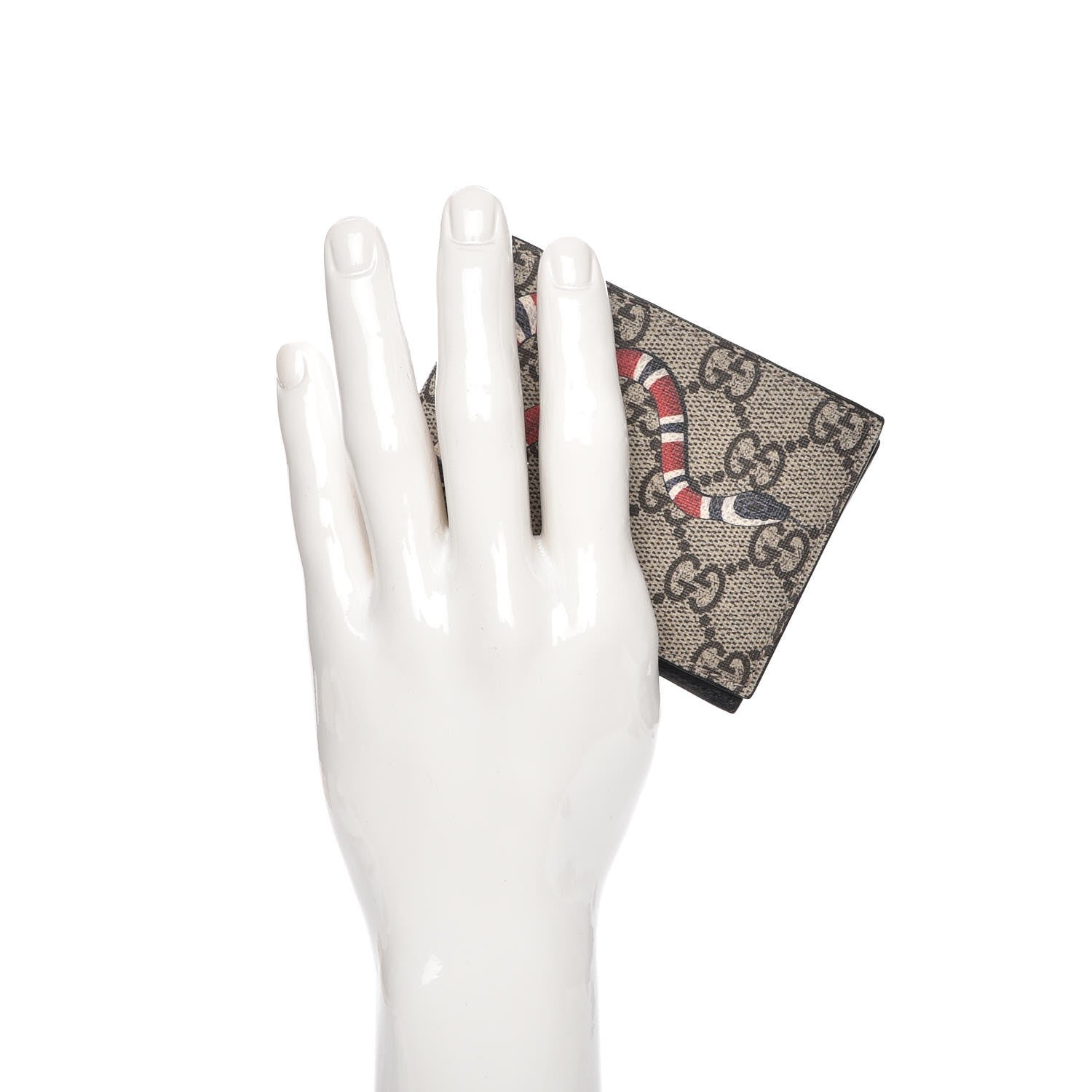 Gucci GG Supreme Monogram Kingsnake Bi-Fold Wallet Beige 2 of 8