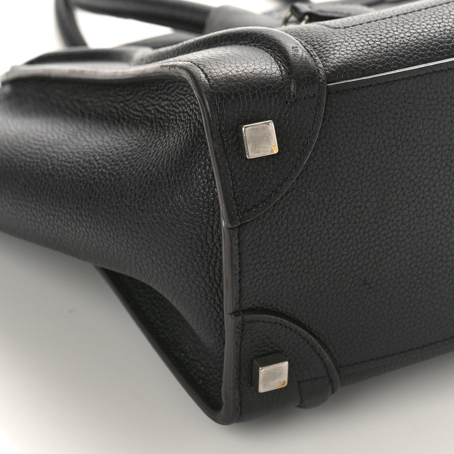 Drummed Calfskin Micro Luggage Black