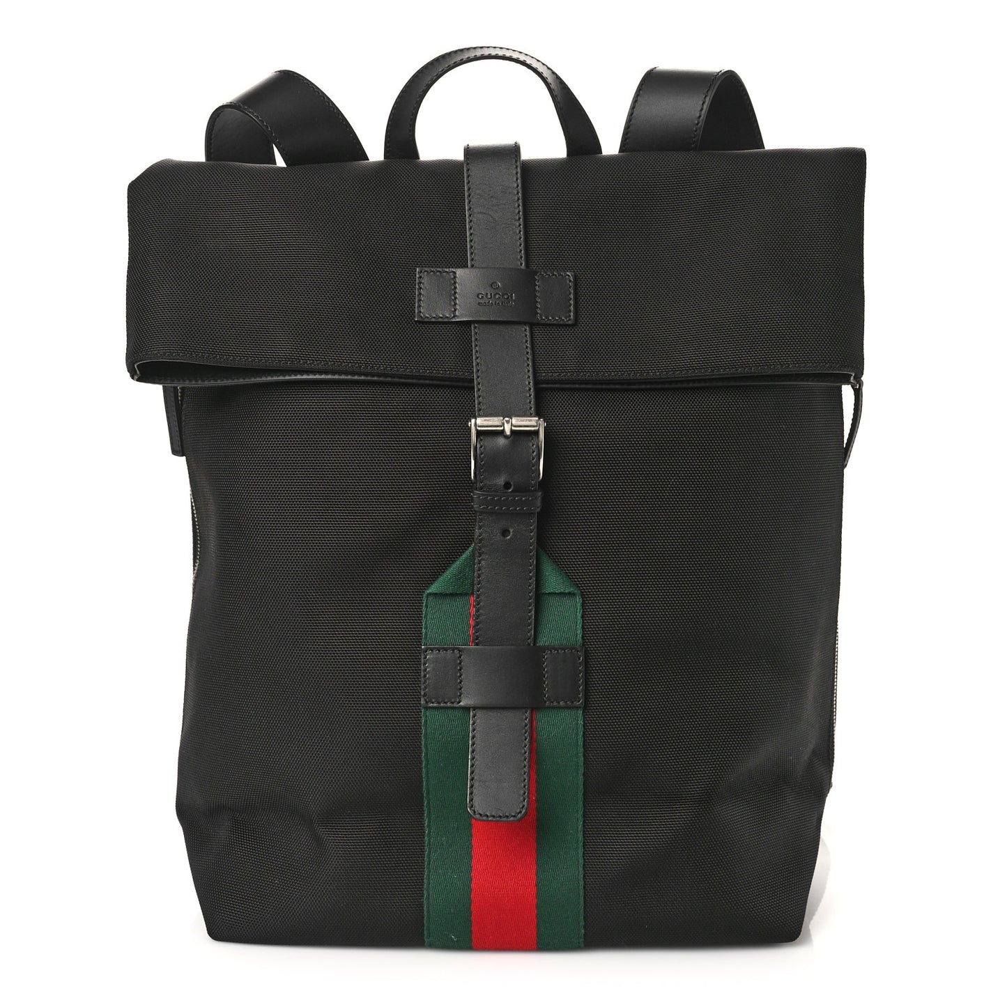 Techno Canvas Web Single Buckle Backpack Black