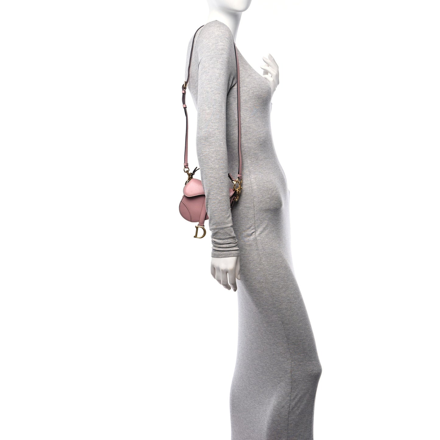 Goatskin Micro Saddle Bag With Strap Old Rose