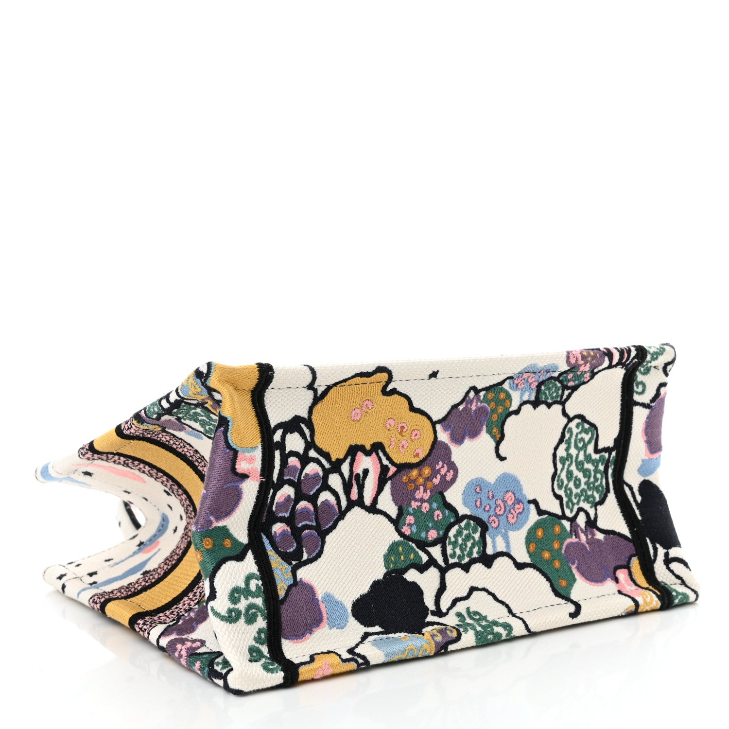 Christian Dior Canvas Embroidered Ciel De Reve Small Book Tote Latte Multicolor 4 of 15