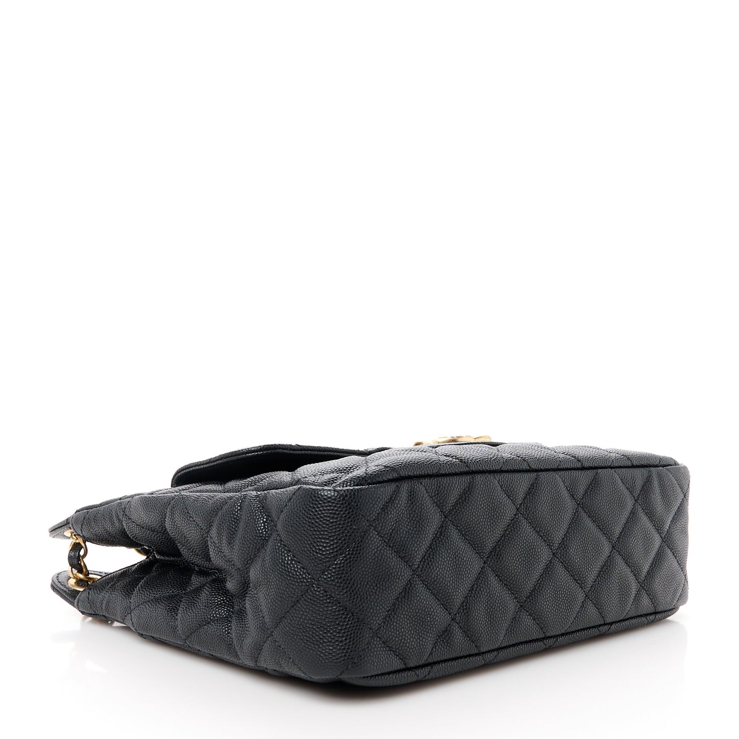 Caviar Quilted Wavy CC Hobo Black