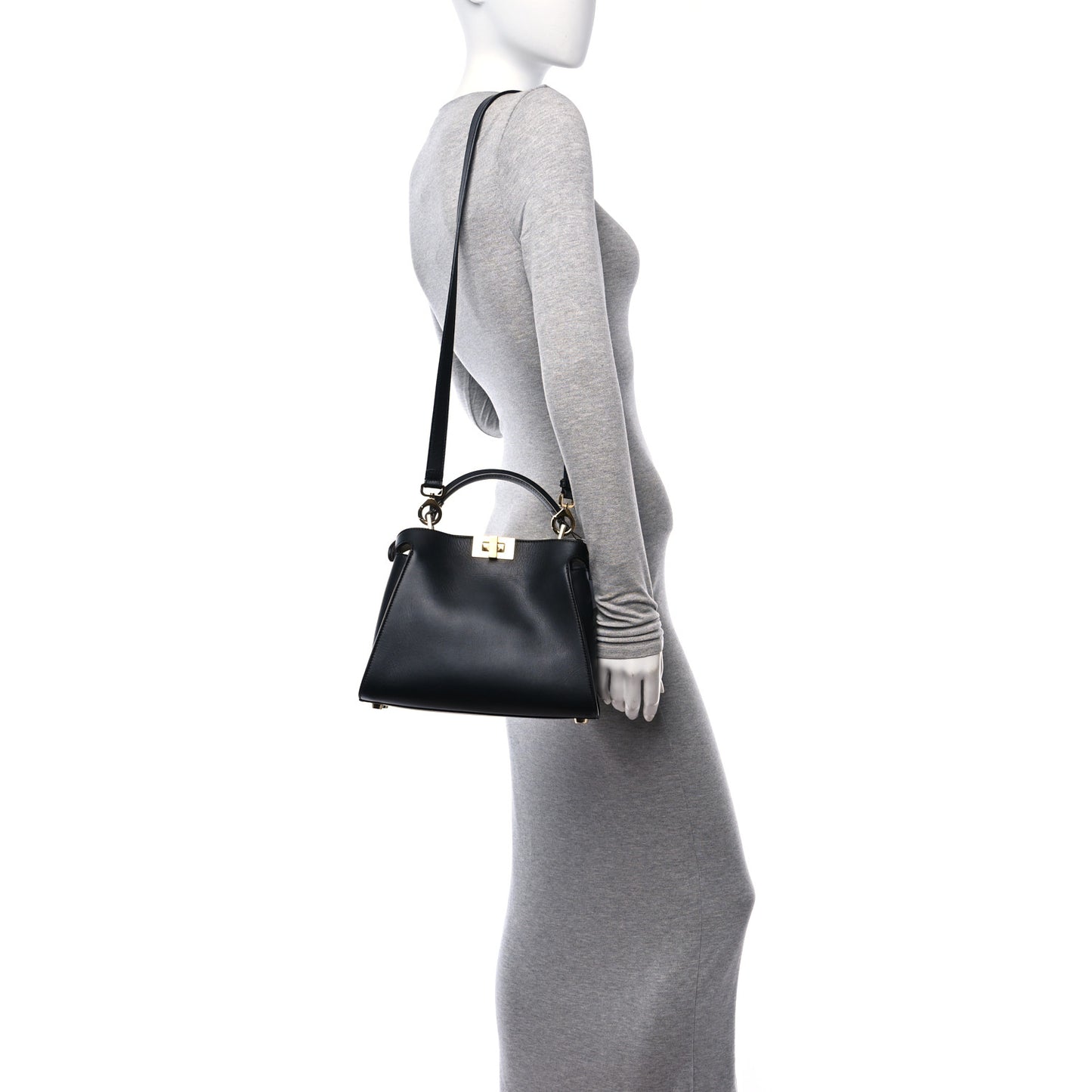 Vitello Tahiti Burro Medium Peekaboo Iconic Essentially Satchel Black Corda