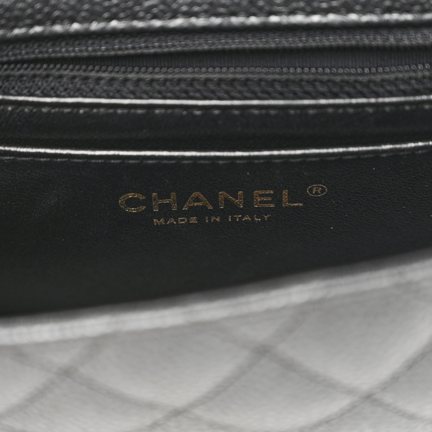 Caviar Quilted Mini Square Flap Black