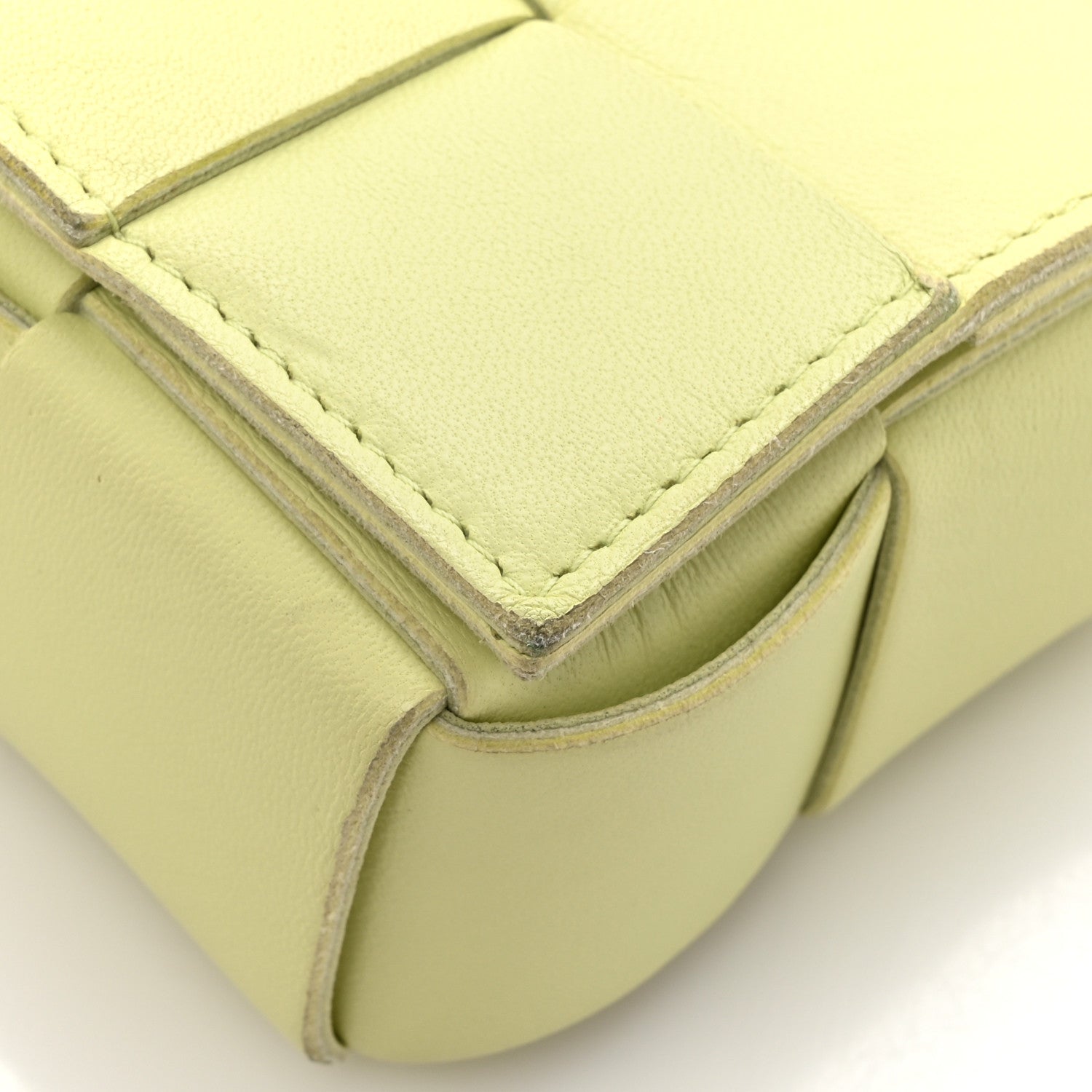 Bottega Veneta Lambskin Maxi Intreccio Candy Cassette Crossbody Bag Lemon Washed 13 of 16