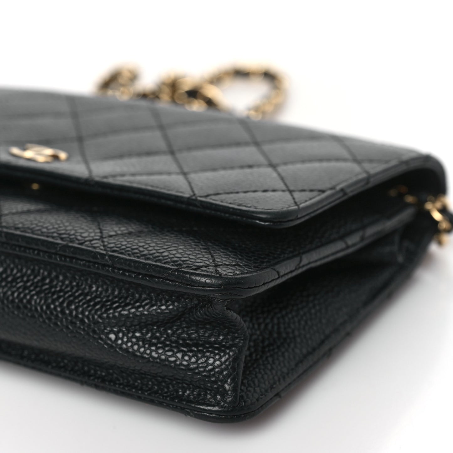 Caviar Quilted Wallet On Chain WOC Black