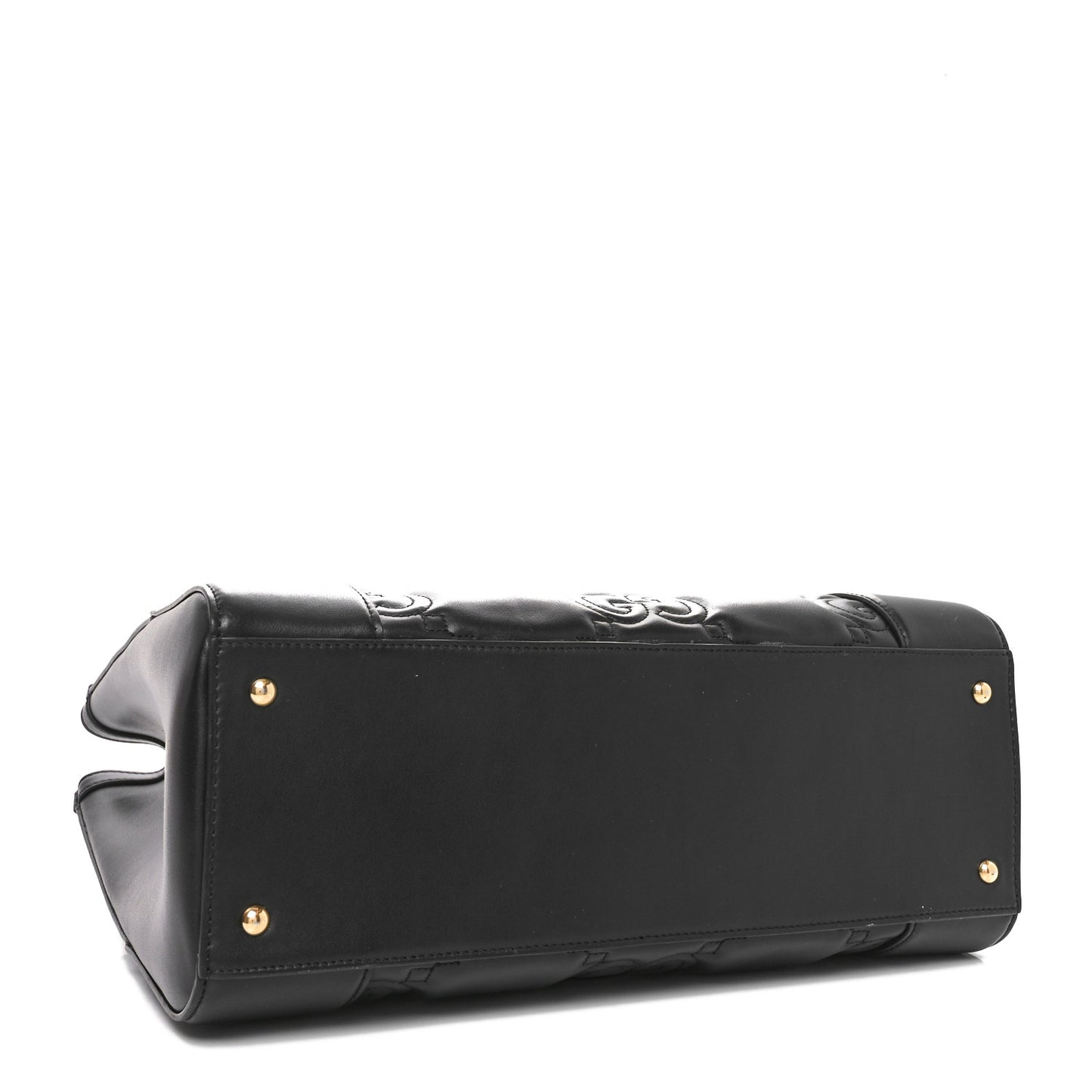 Calfskin GG Matelasse Small Tote Bag Black Natural