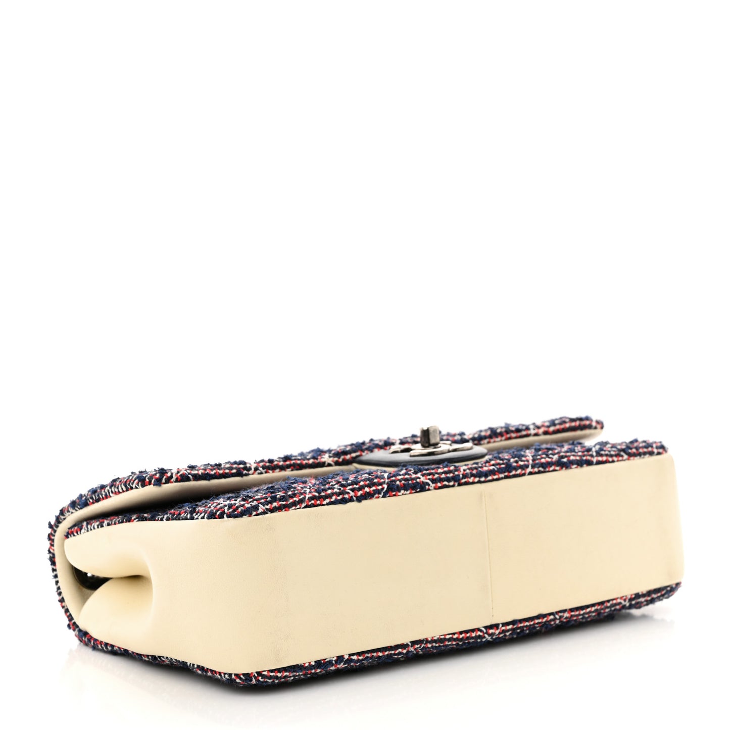 Tweed Quilted Medium Single Flap Blue Multicolor