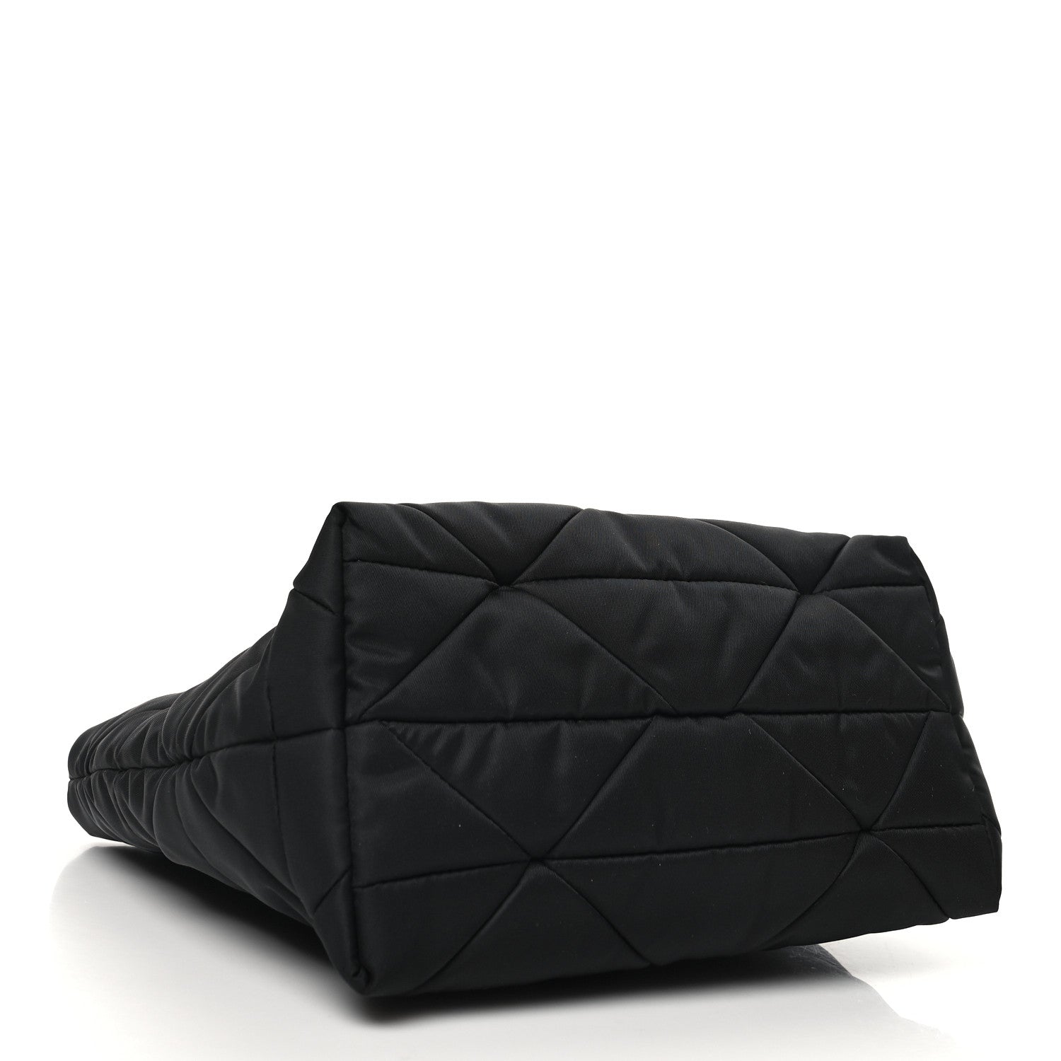 Prada Re-Nylon Nappa Triangle Quilted Padded Double Handled Zip Pocket Tote Black 4 of 9