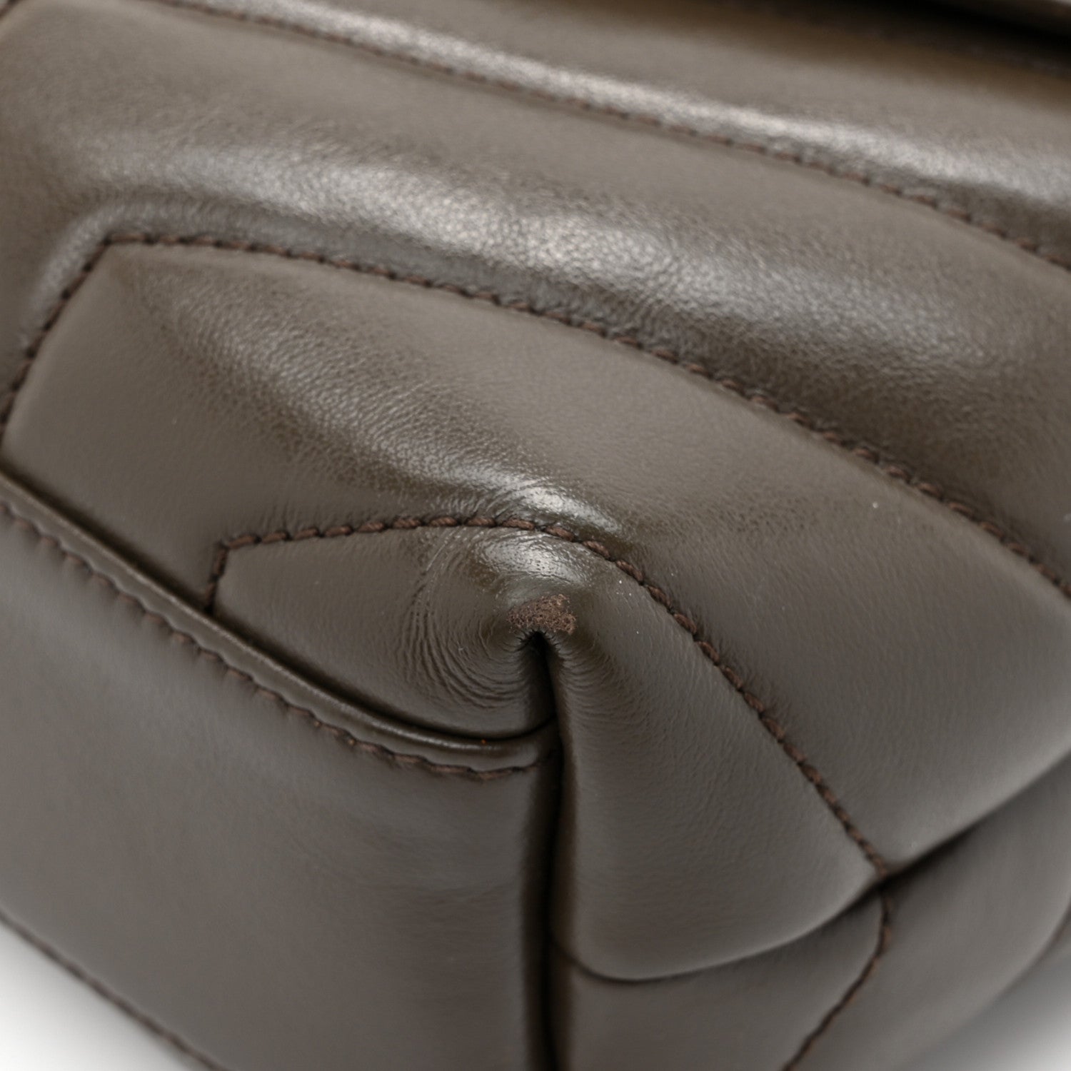 Saint Laurent Calfskin Y Quilted Monogram Toy Loulou Crossbody Bag Military Olive 14 of 18