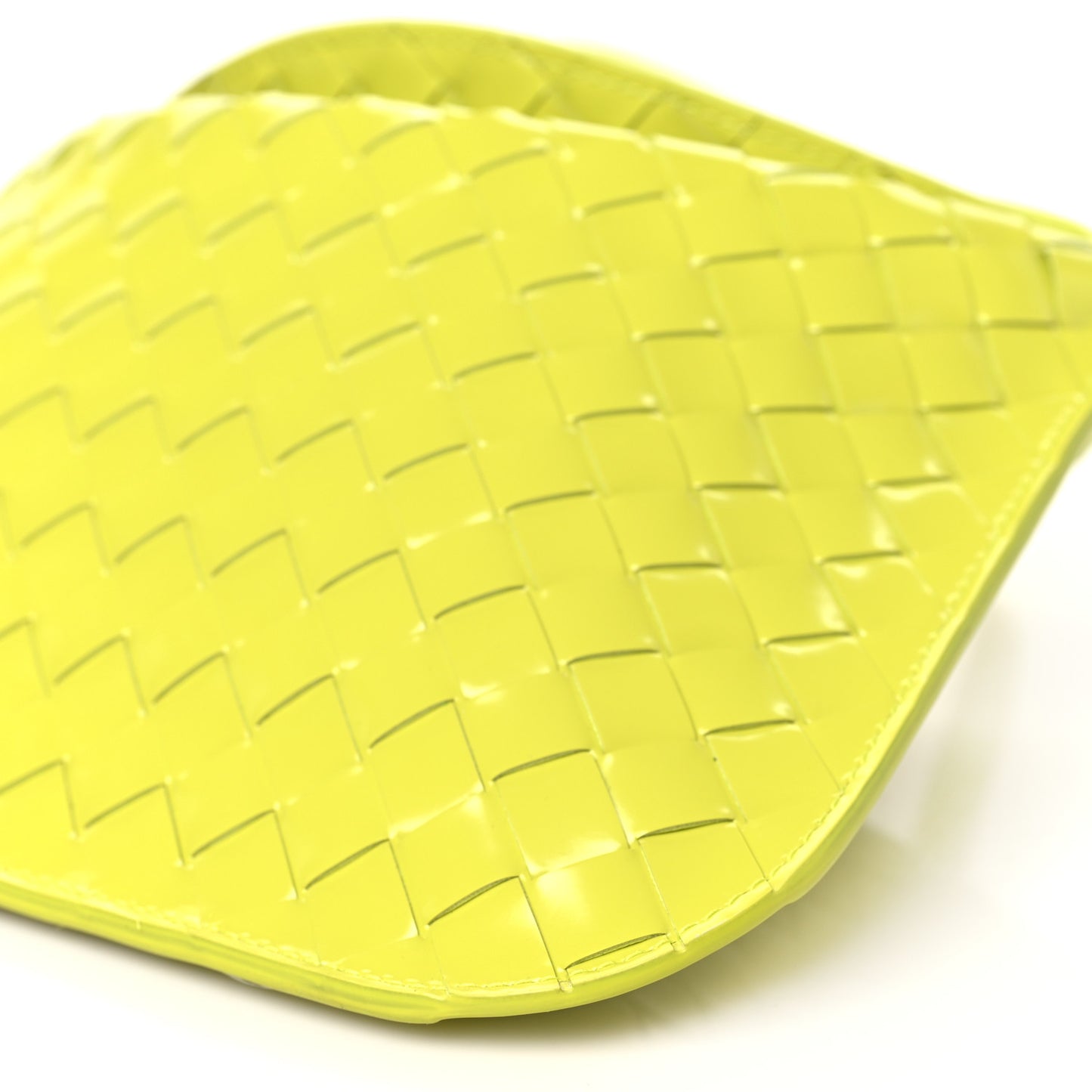 Spazzolato Intrecciato Flap Shoulder Bag Acid Kiwi