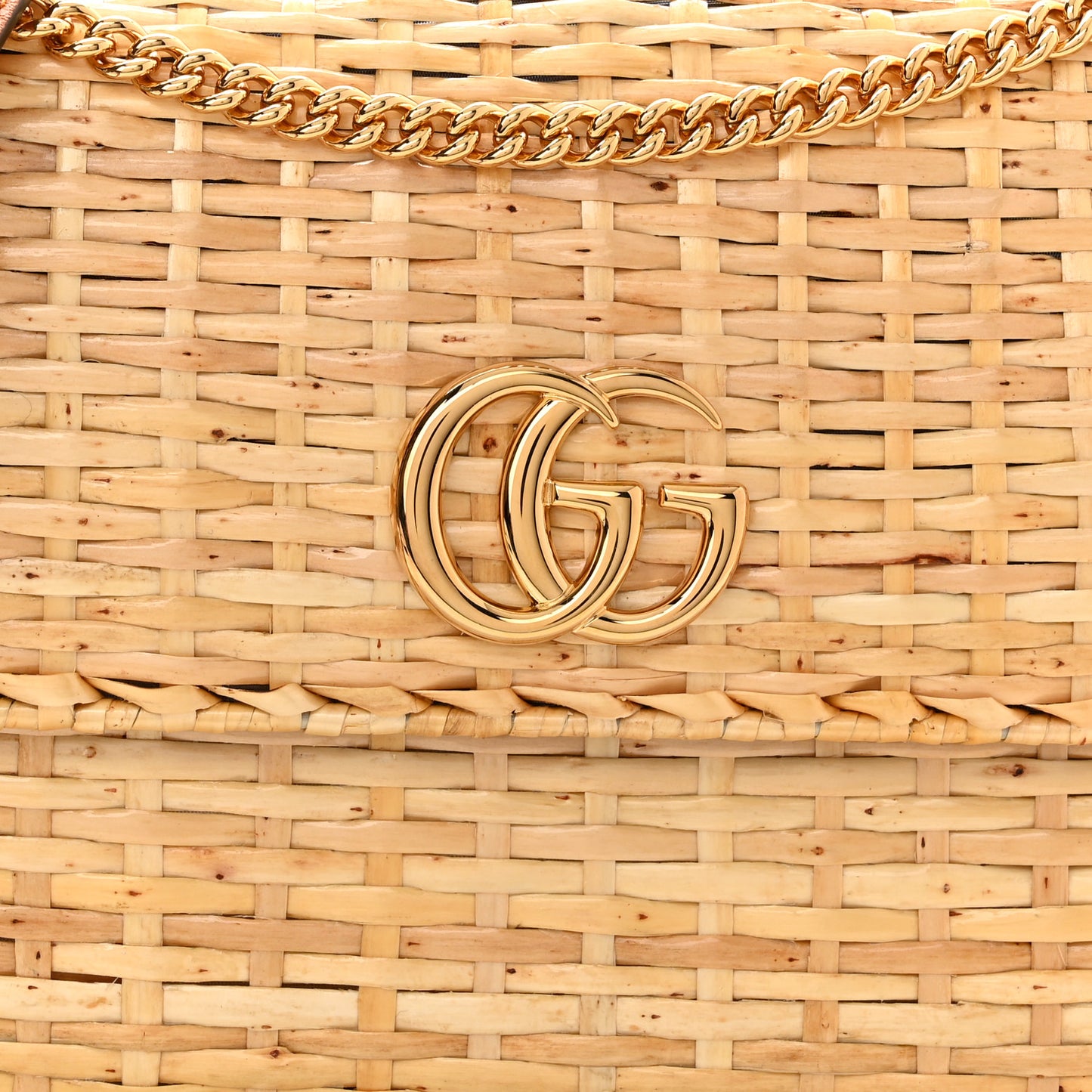 Glazed Wicker Small Cestino Shoulder Bag Natural