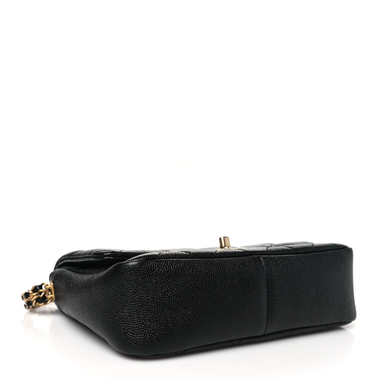 Shiny Caviar Quilted Small Chain Melody Flap Black