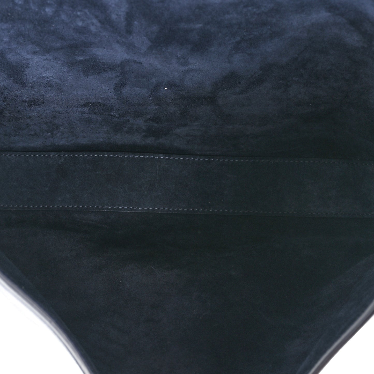 SAINT LAURENT Smooth Calfskin Suede Medium Reversible Monogram Kate Satchel Navy