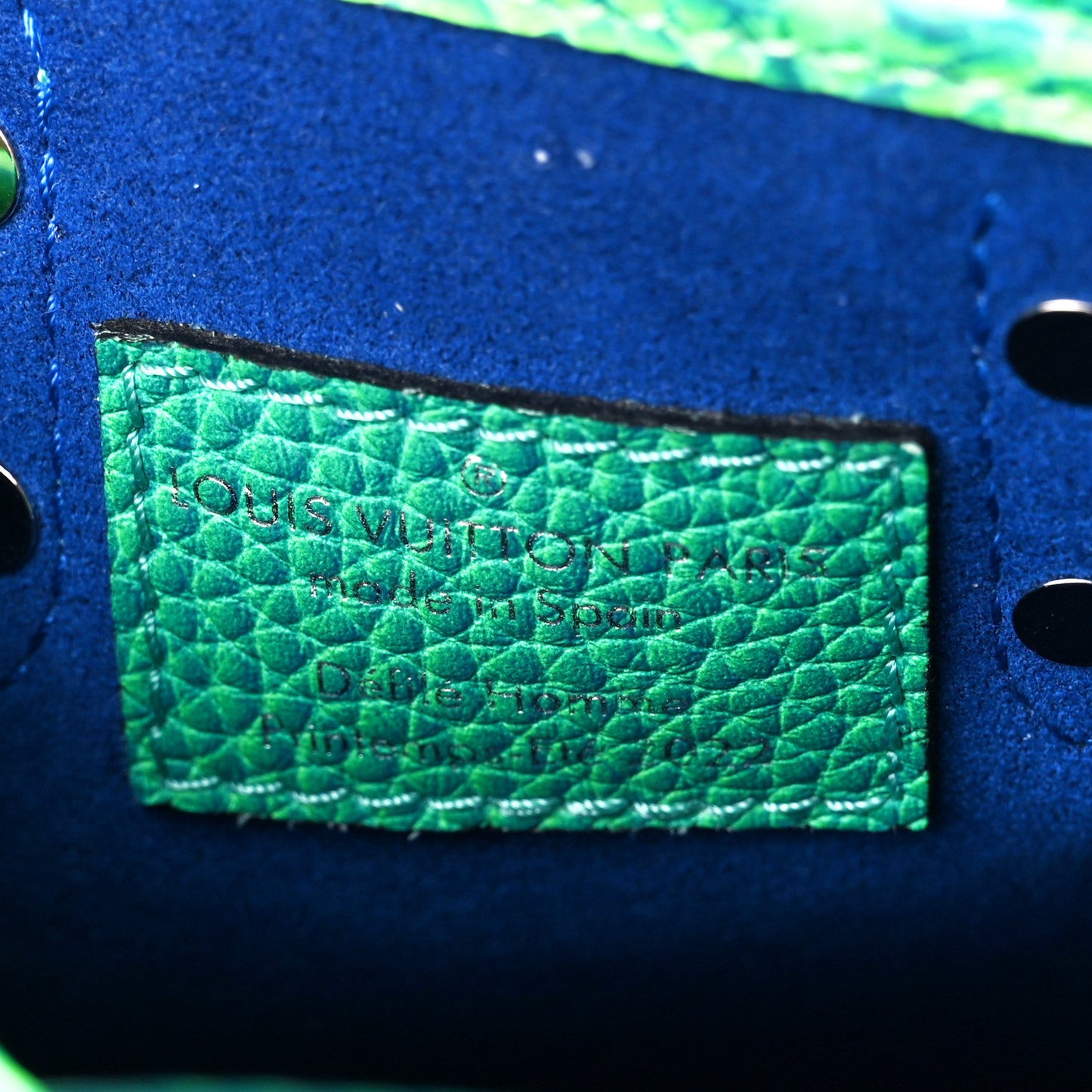 Taurillon Illusion Sac Plat XS Bleu Vert